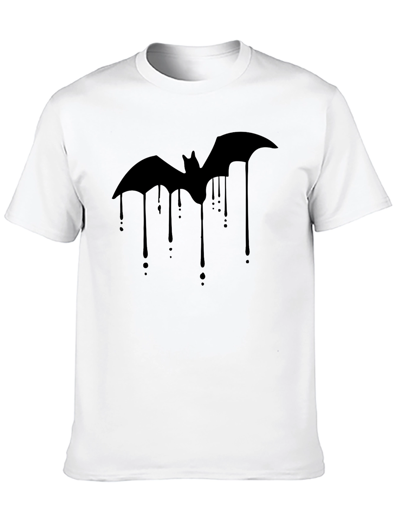Black Bat Drip Graphic Tee - Men's Black T-Shirt view 10