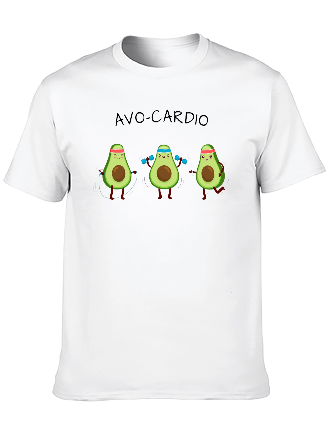 Black Avo-Cardio T-Shirt: Avocado Workout Humor view 10