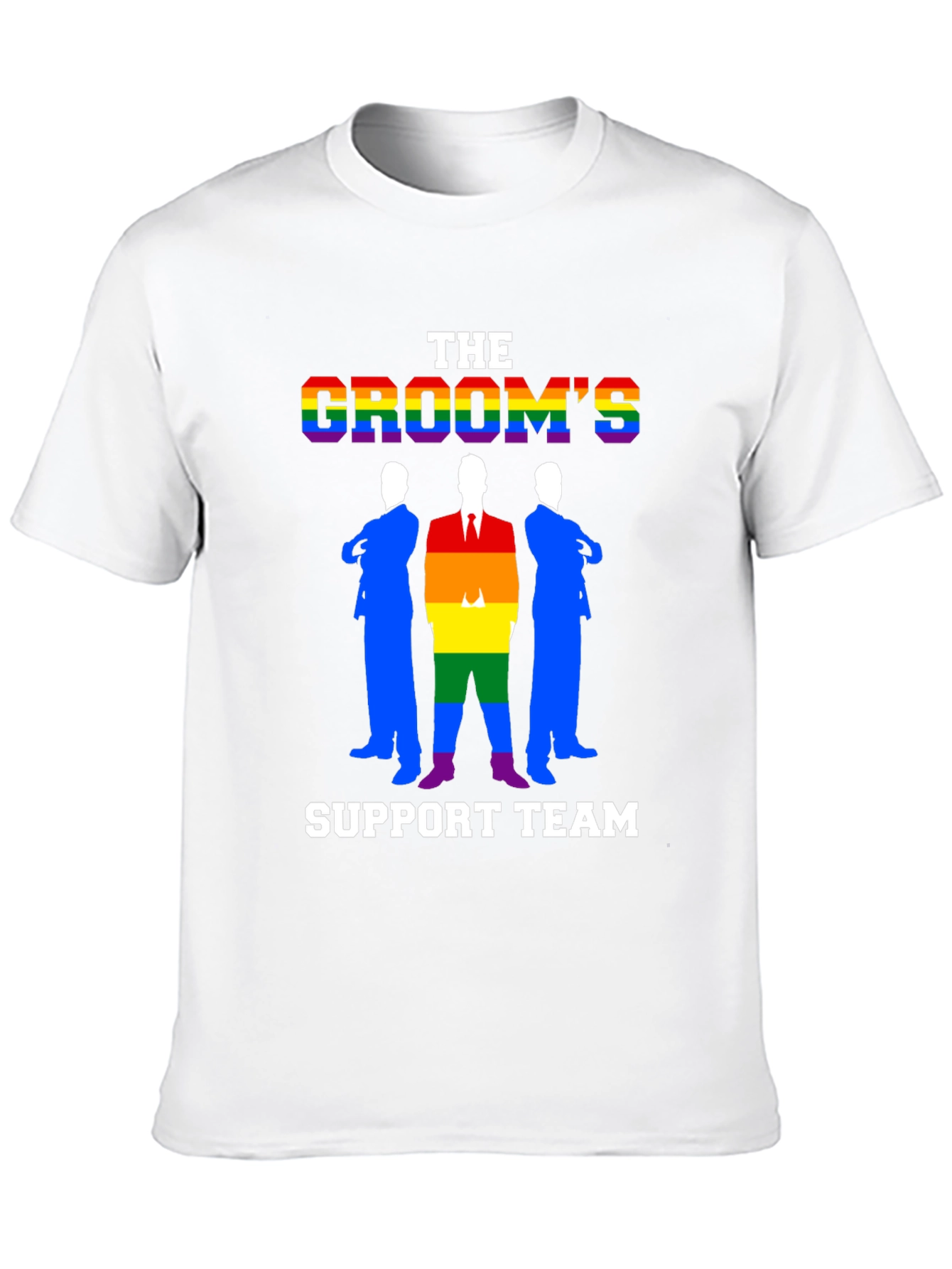 Black Groom's Support Team T-Shirt - LGBTQ+ Pride Wedding Tee view 10