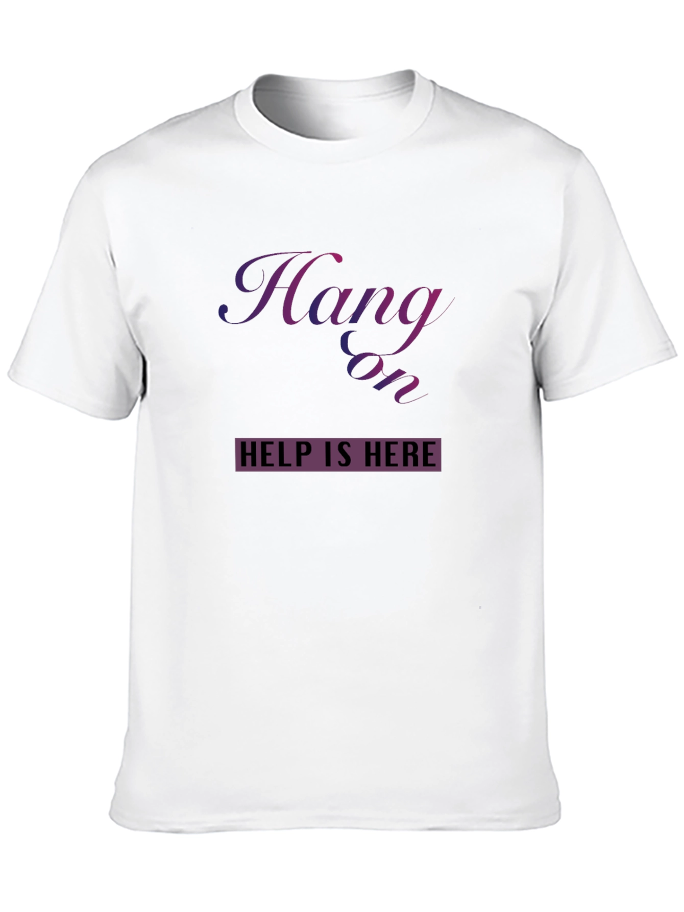 Black Hang On Help Is Here Graphic Tee - Unisex view 10