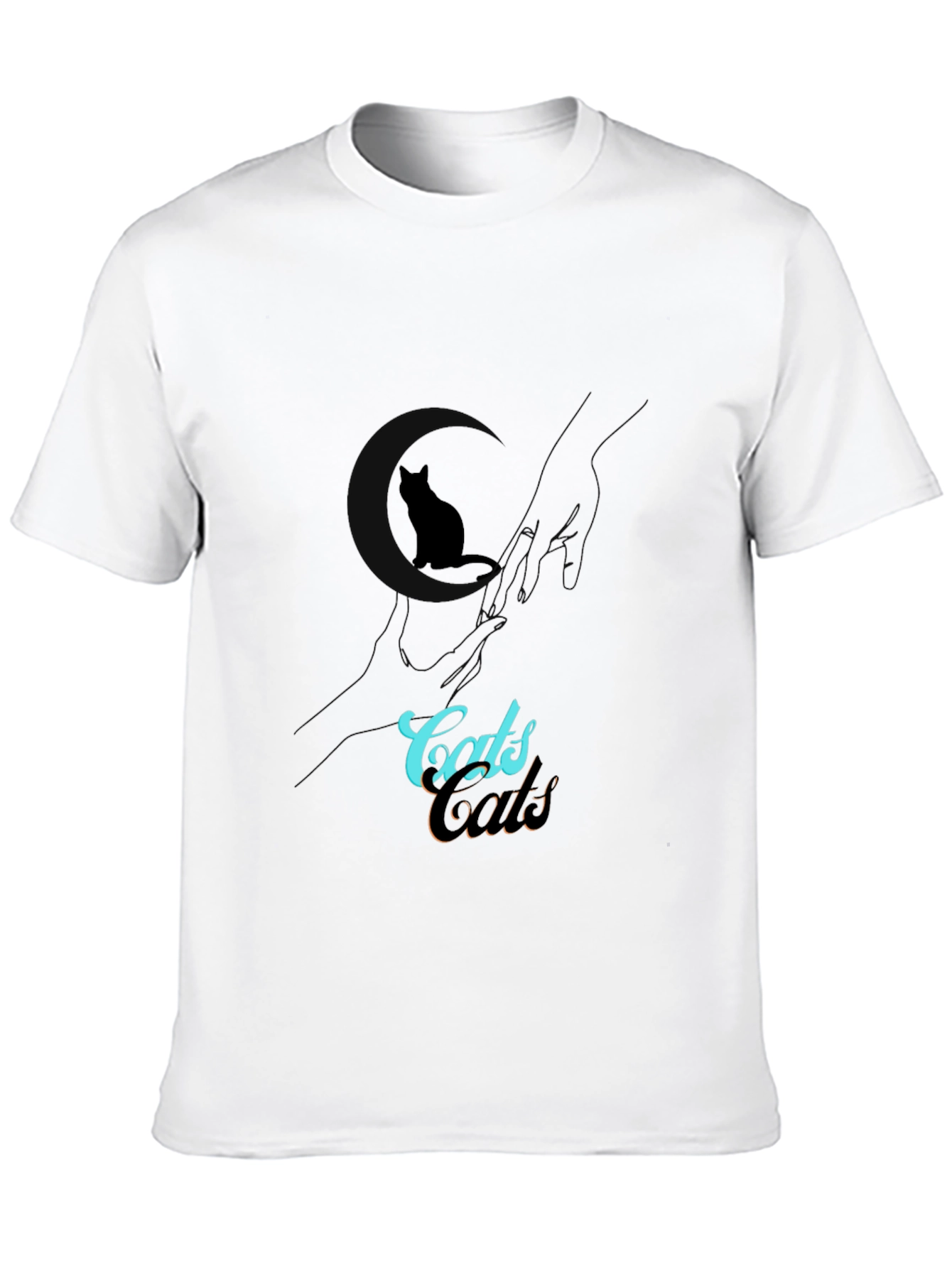 Black Cats Design Black T-Shirt view 10