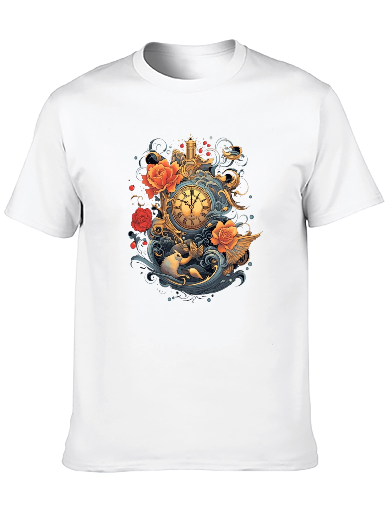 Black Whimsical Clockwork T-Shirt view 10