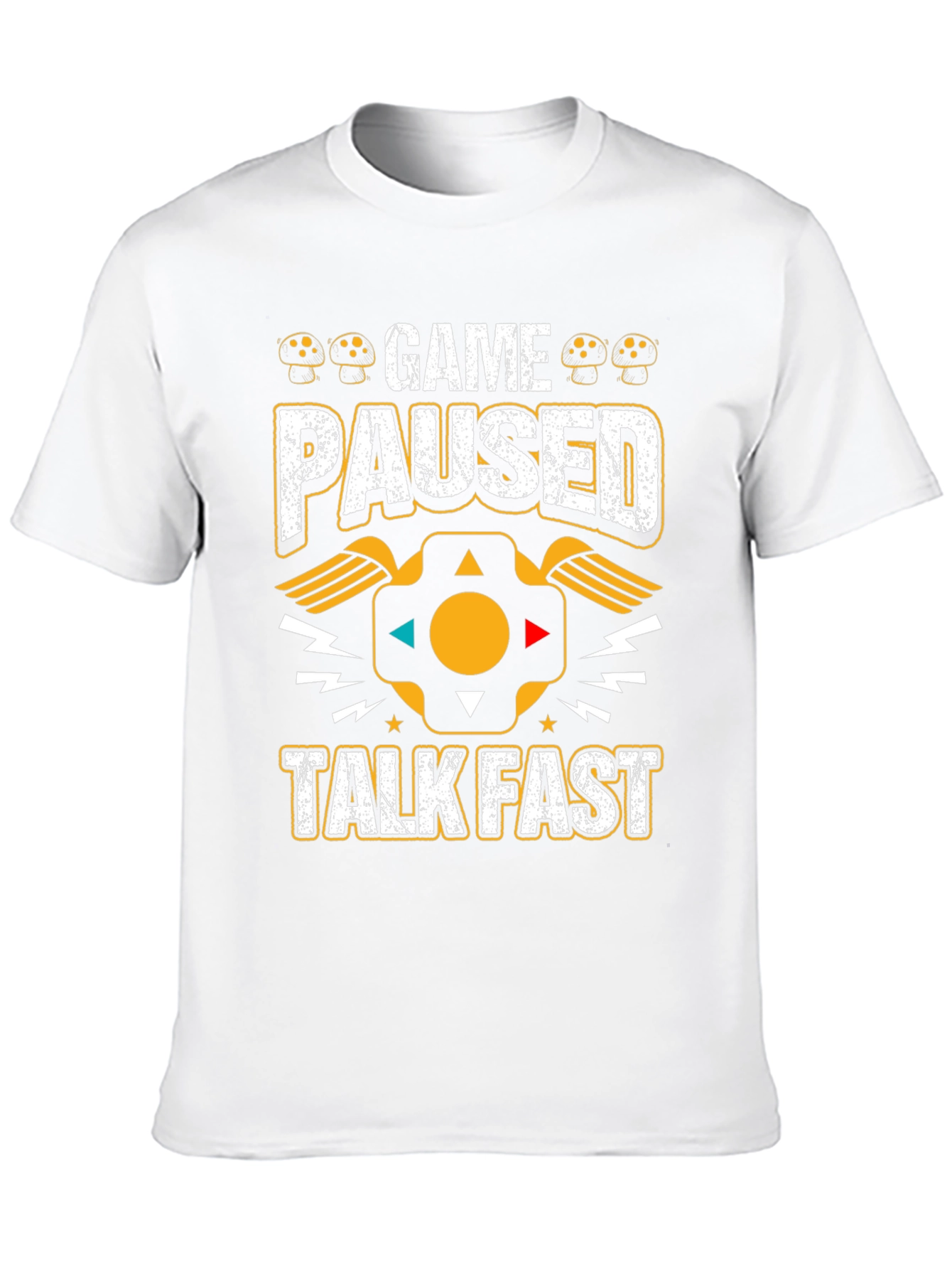 Black Game Paused Talk Fast T-Shirt view 10