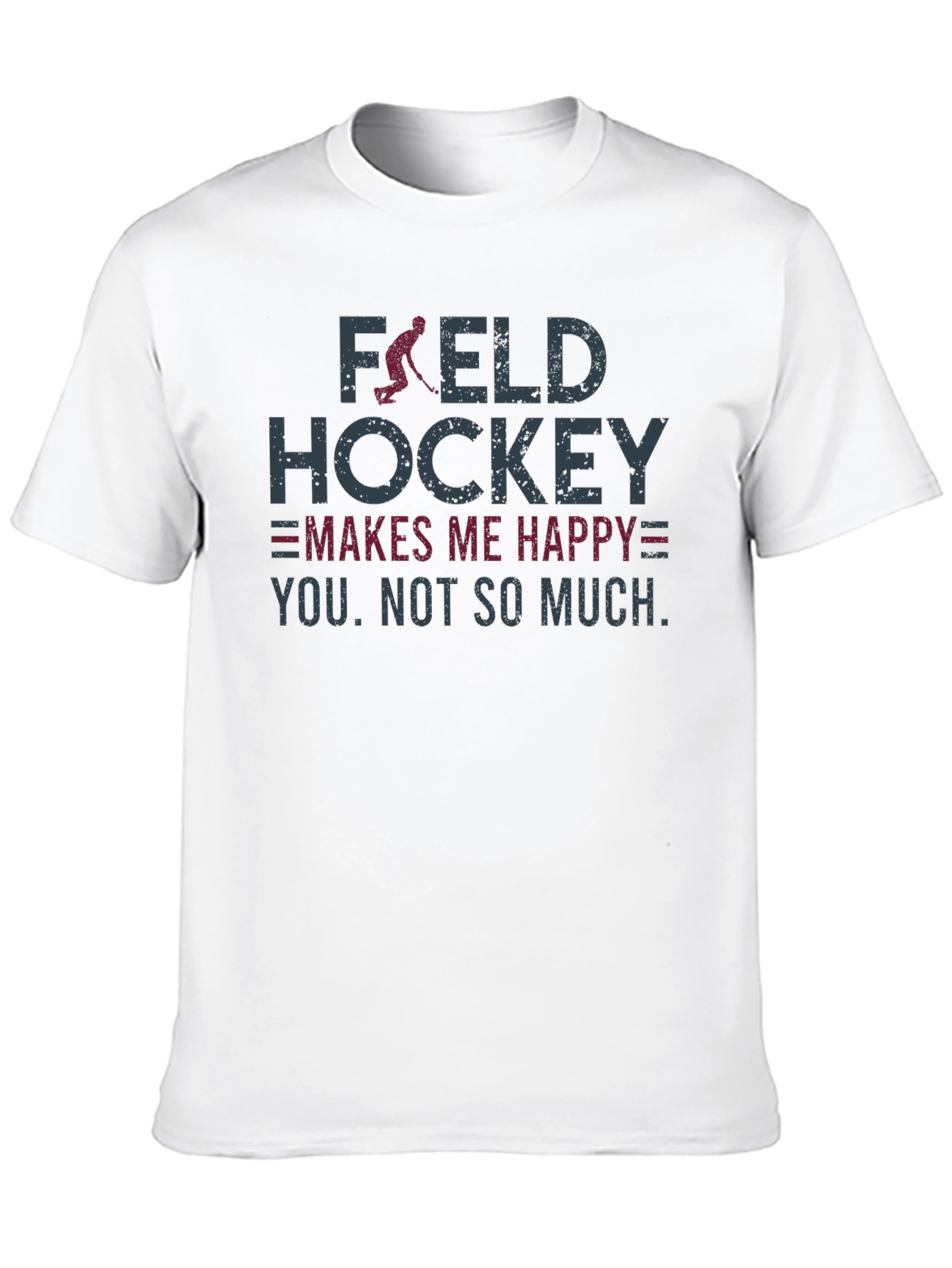 Black Field Hockey Makes Me Happy Graphic T-Shirt view 10