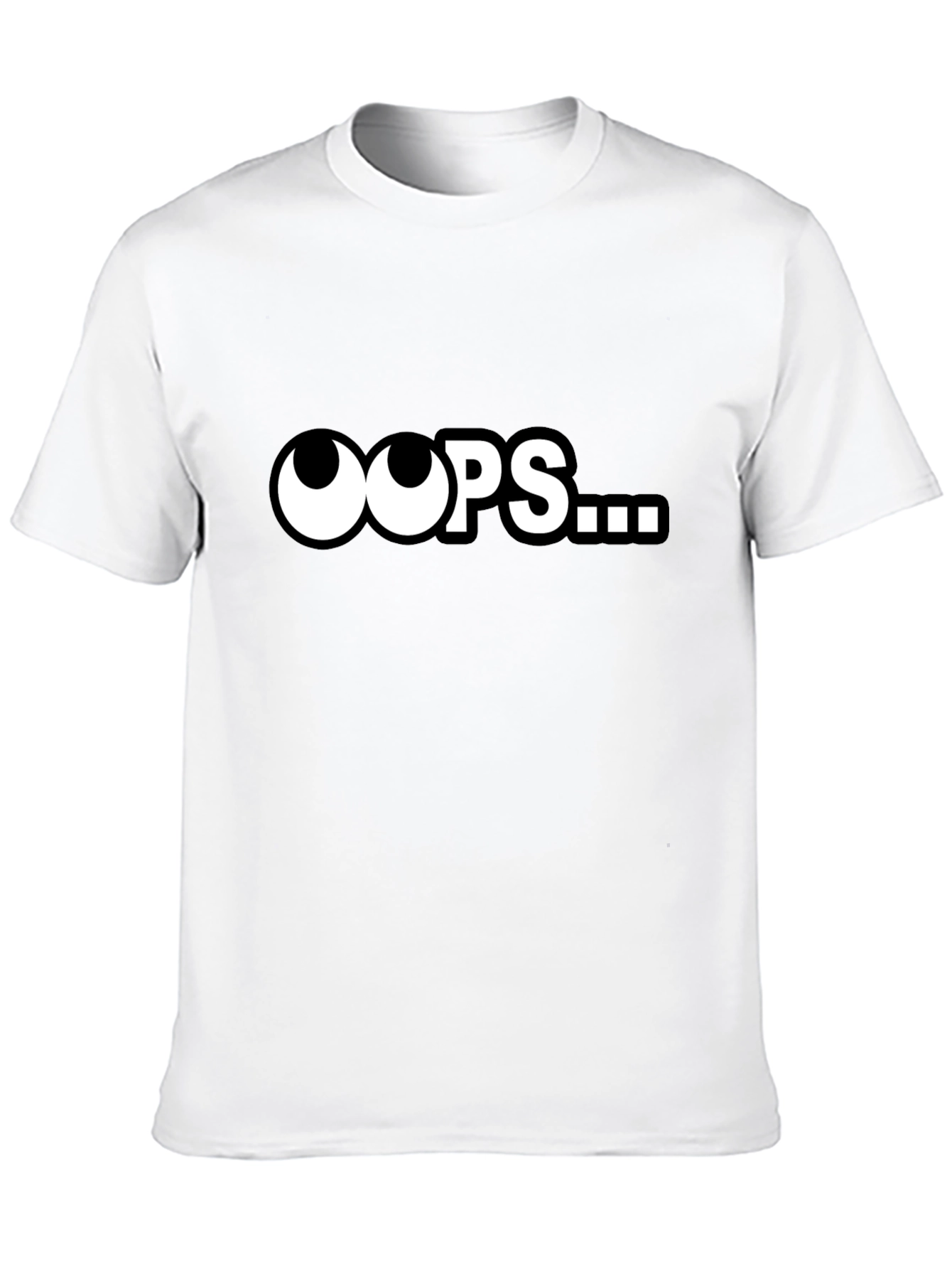 Black Oops... Funny Graphic T-Shirt - Classic Black view 10