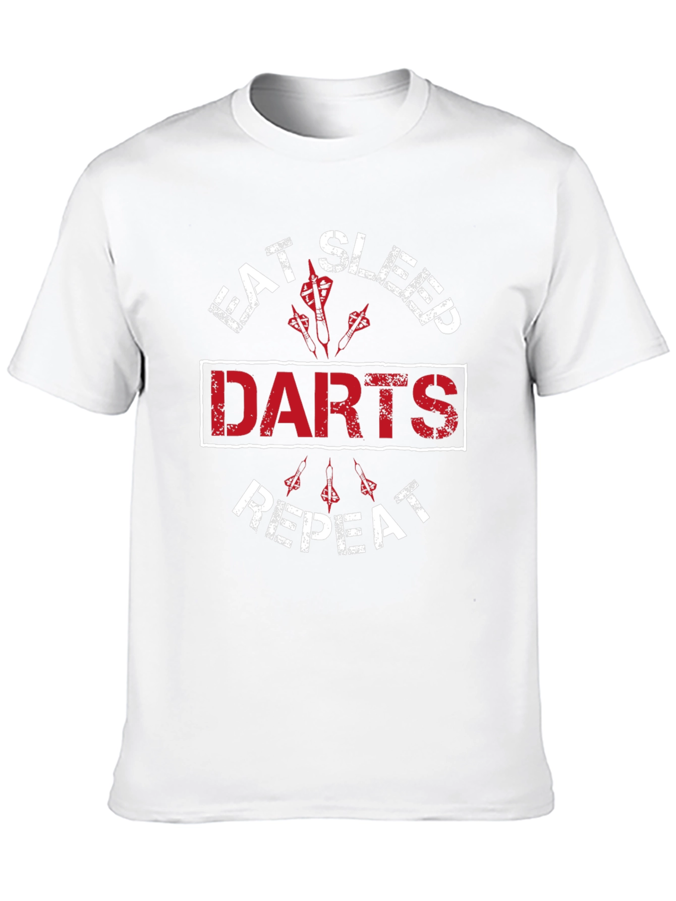 Black Eat Sleep Darts Repeat - Funny Dart Player T-Shirt view 10