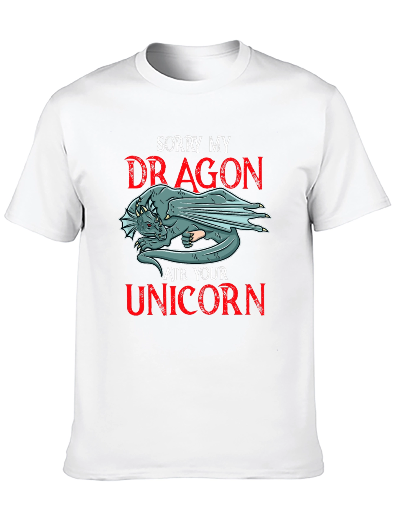 Black Sorry My Dragon Ate Your Unicorn Graphic Tee view 10