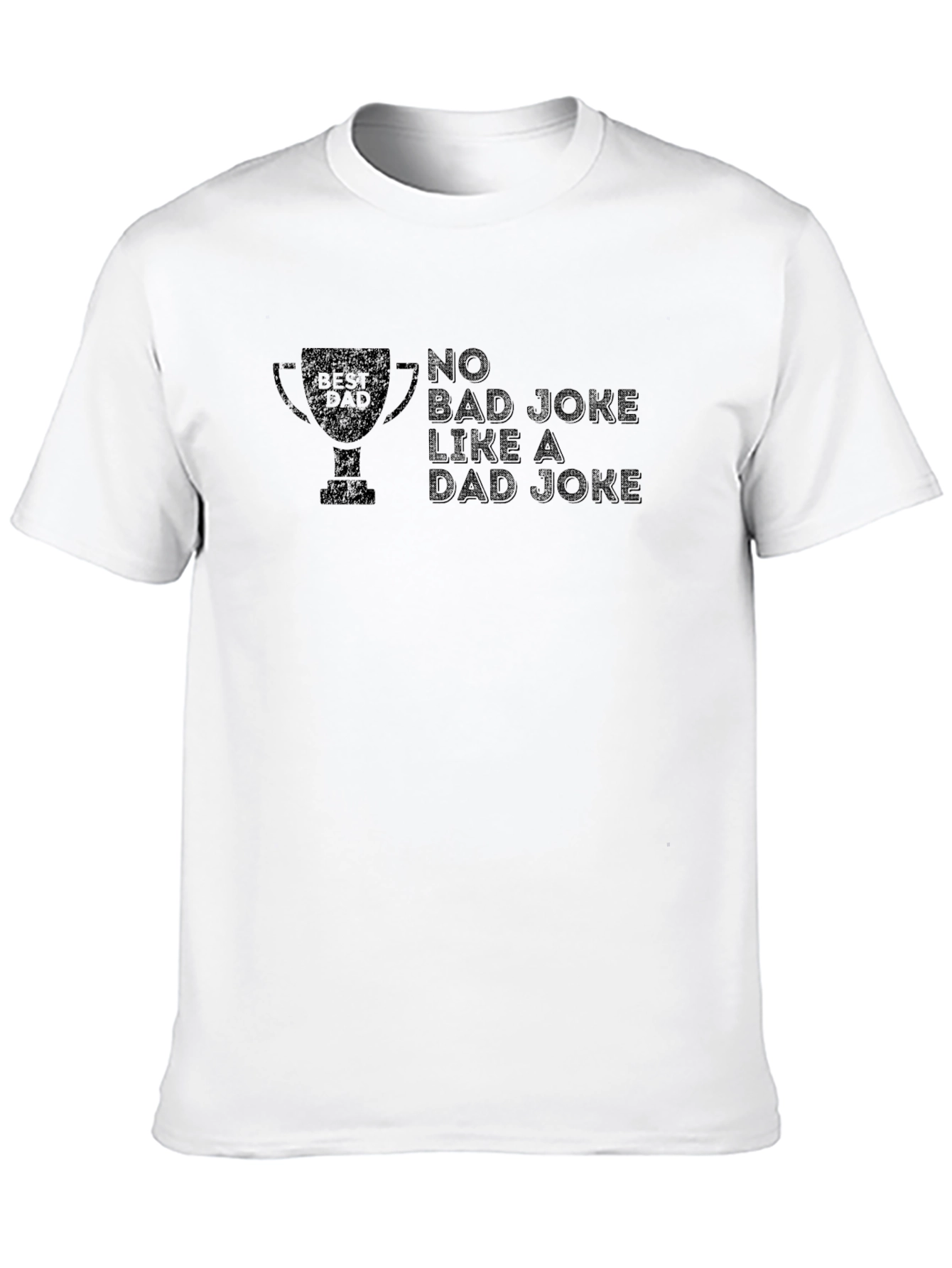 Black Best Dad Joke Trophy T-Shirt - Black view 10