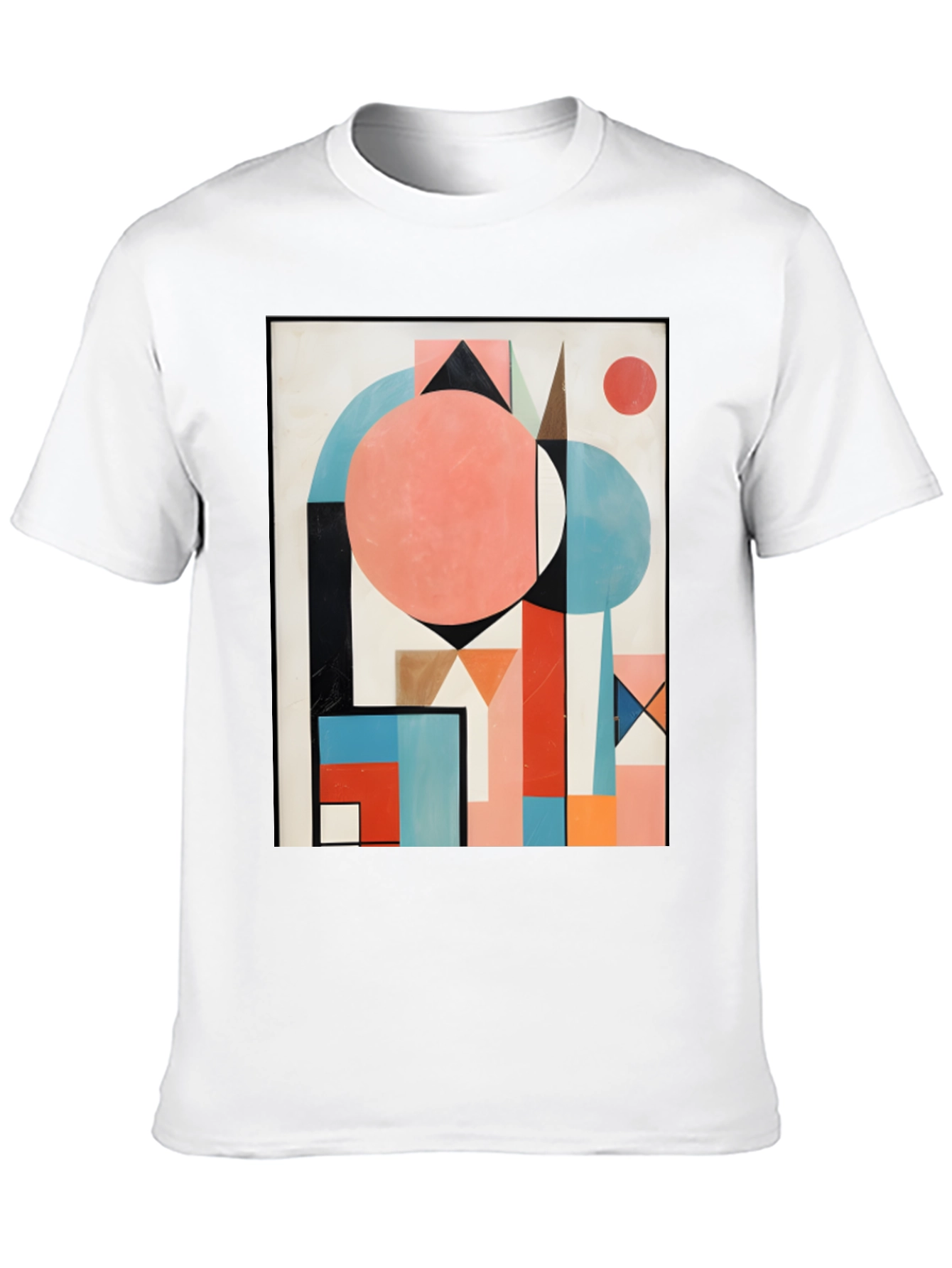 Black Abstract Geometric Art T-Shirt - Modern Graphic Tee view 10