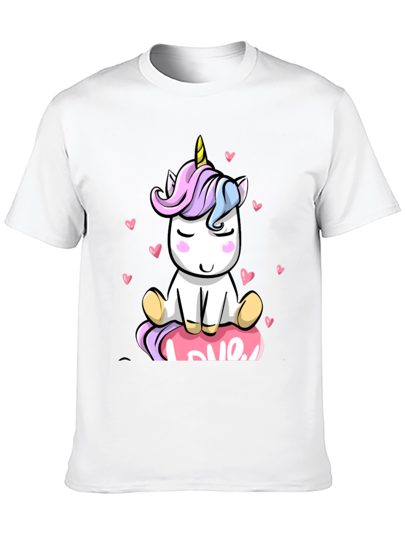 Black Unicorn Love T-Shirt Cute Graphic Tee view 10