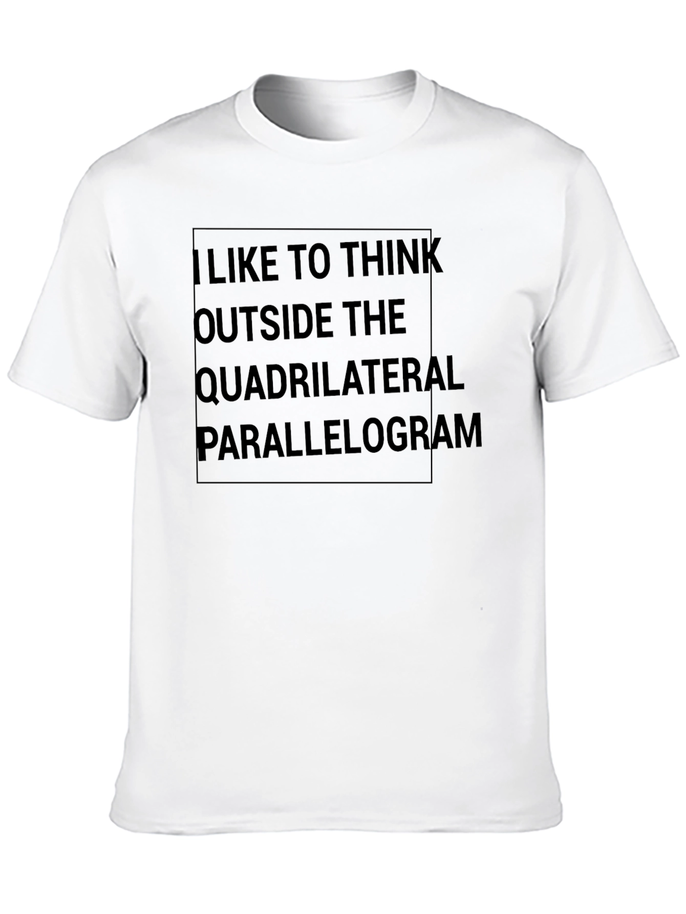 Black Think Outside T-Shirt - Funny Geometry Tee view 10