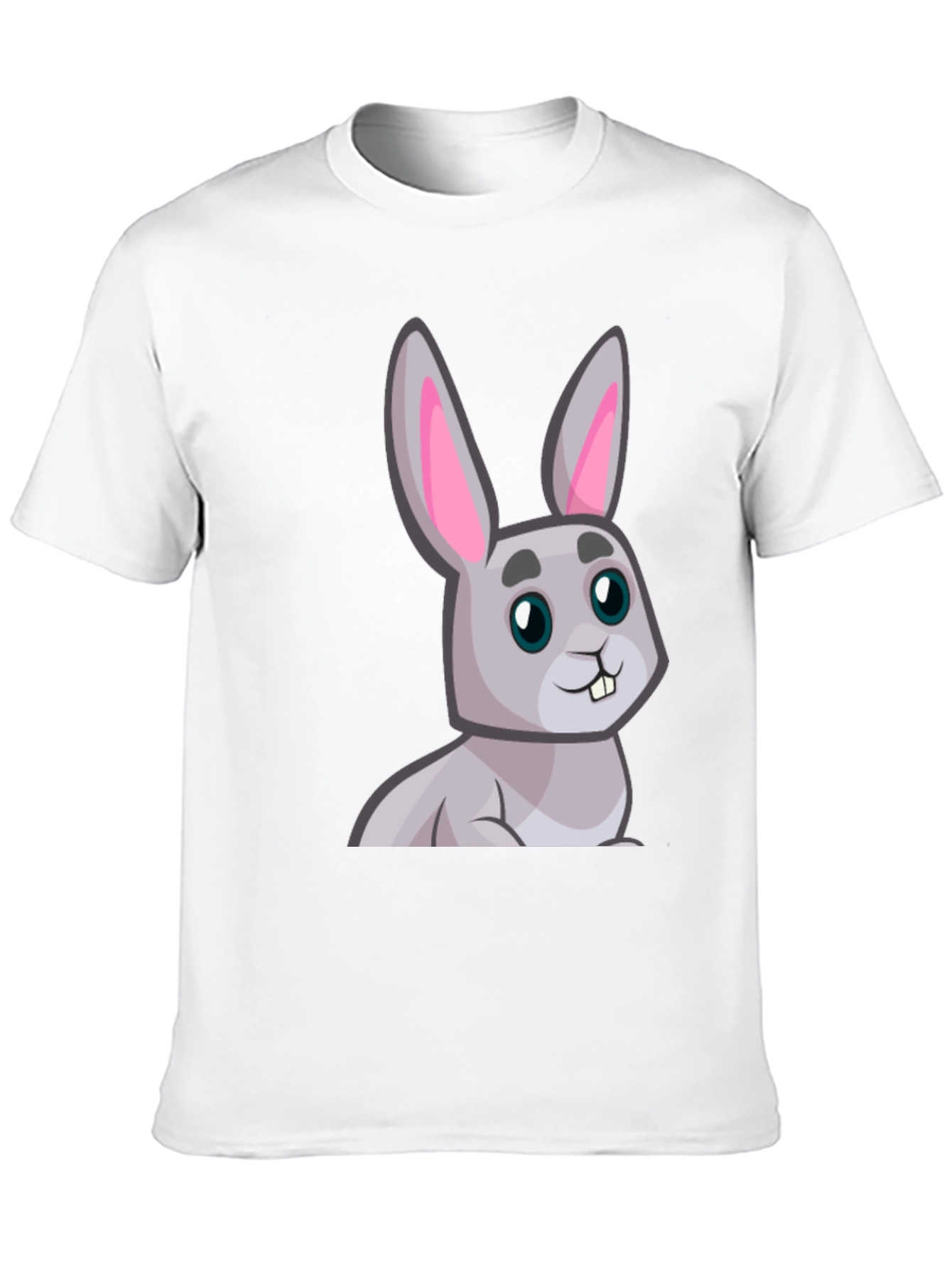 Black Cute Cartoon Rabbit Graphic T-Shirt view 10
