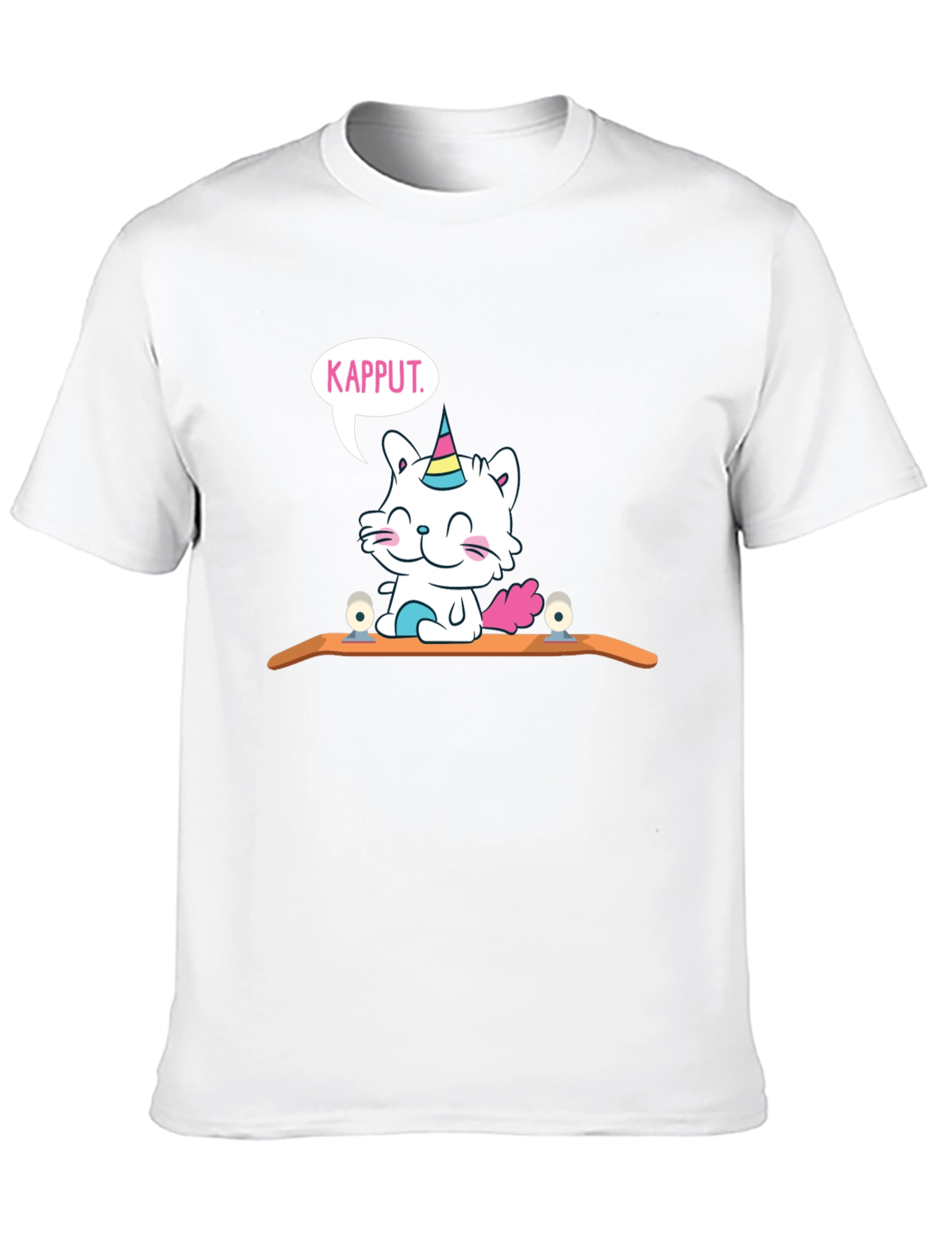 Black Kapput Skater Cat T-Shirt - Black Cotton Tee view 10