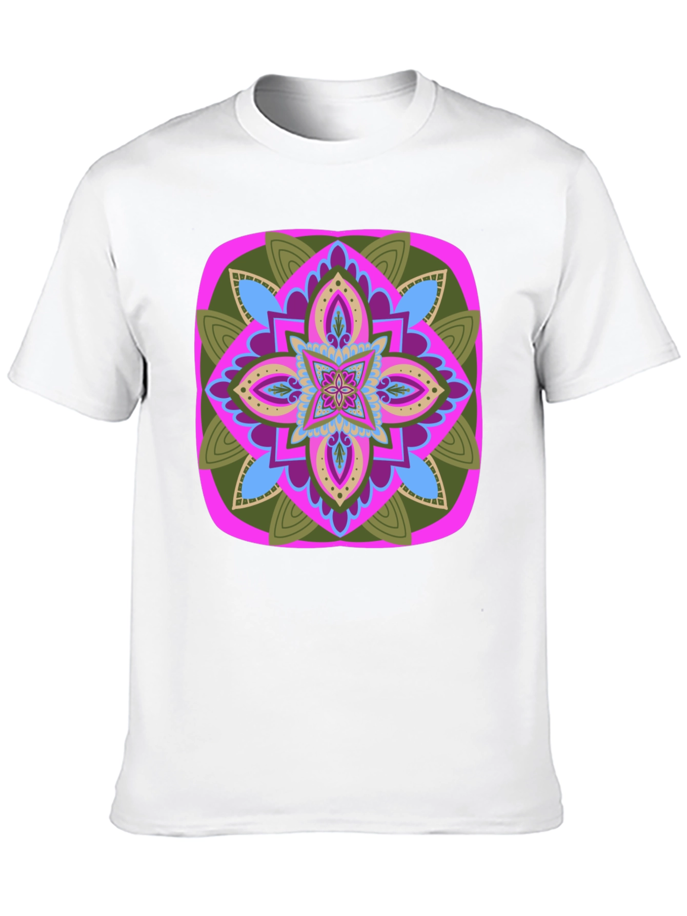 Black Geometric Mandala T-Shirt - Black Cotton Blend view 10