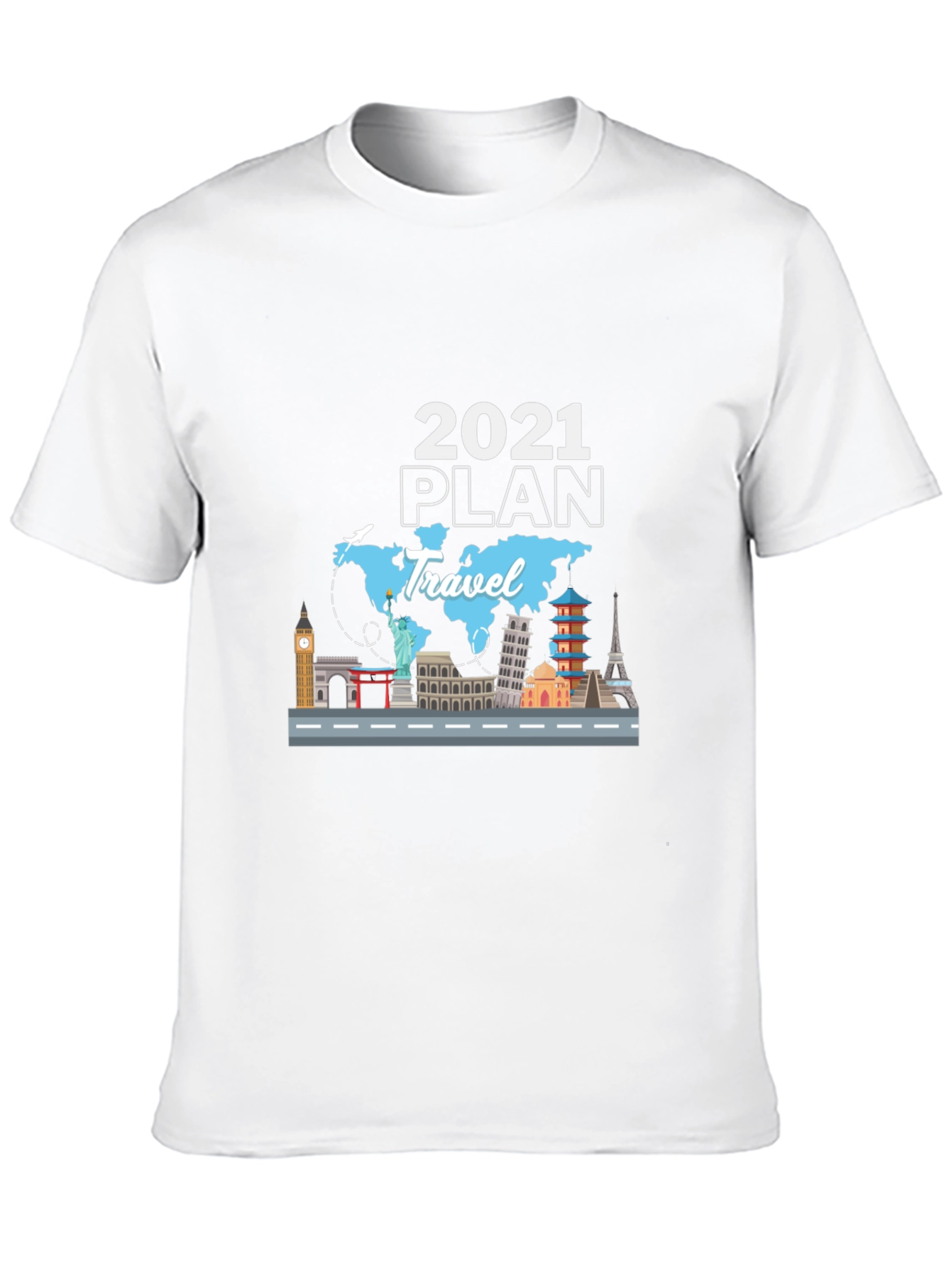Black 2021 Travel Plan Black T-Shirt view 10