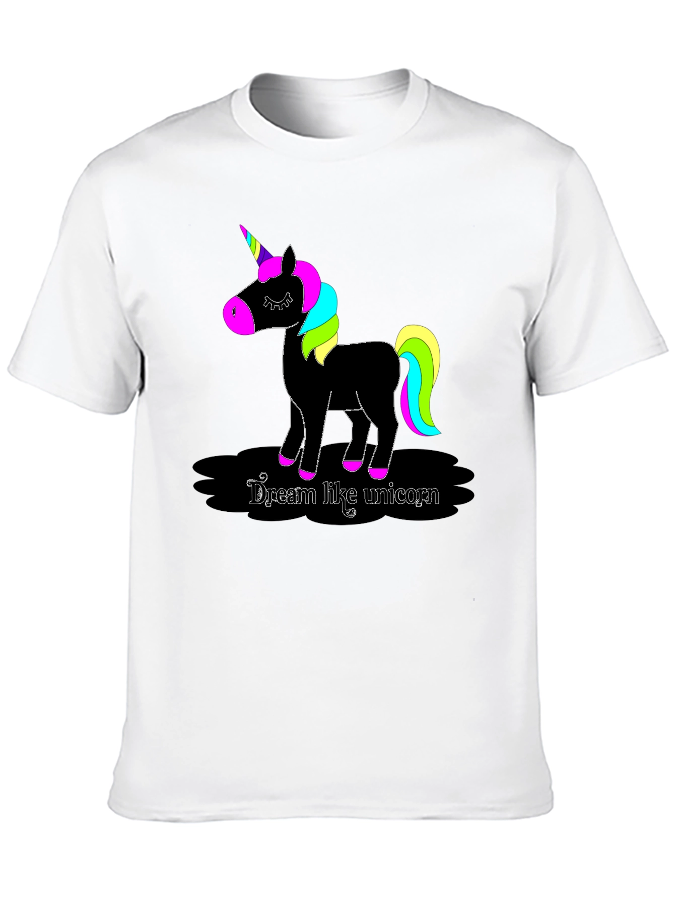 Black Dream Like Unicorn Black T-Shirt view 10