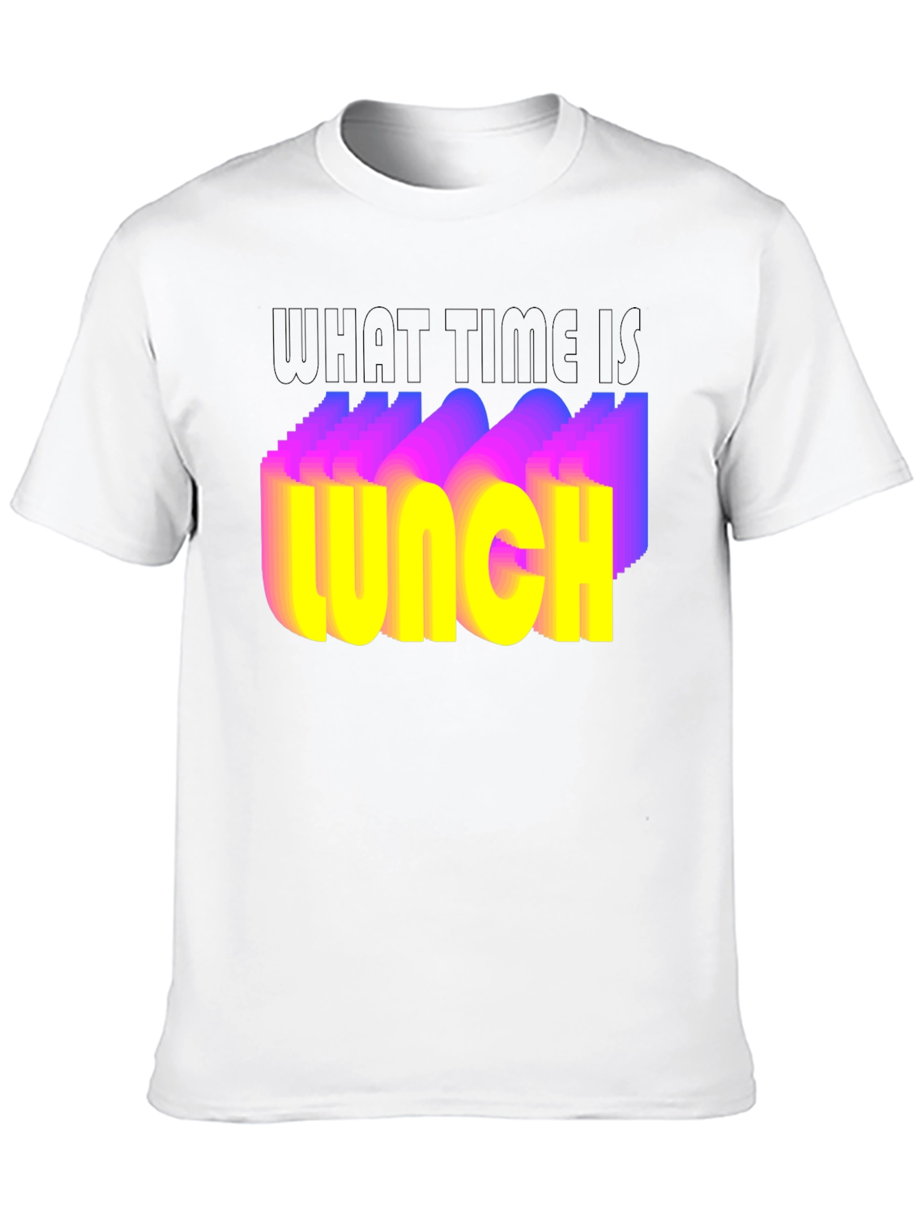 Black What Time Is Lunch T-Shirt - Funny Foodie Tee view 10