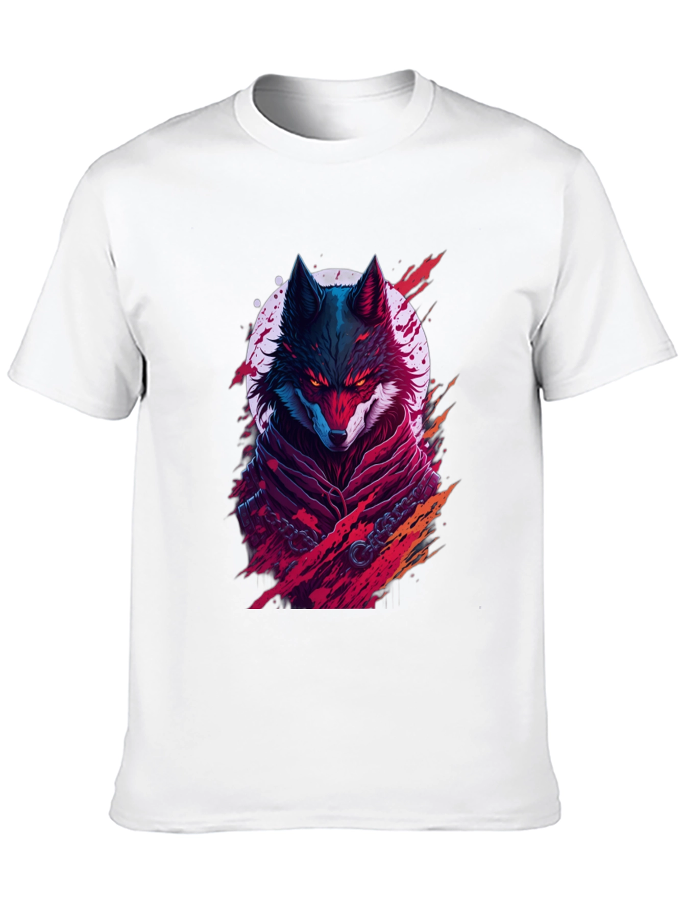 Black Crimson Wolf Graphic Tee - Men's Black T-Shirt view 10