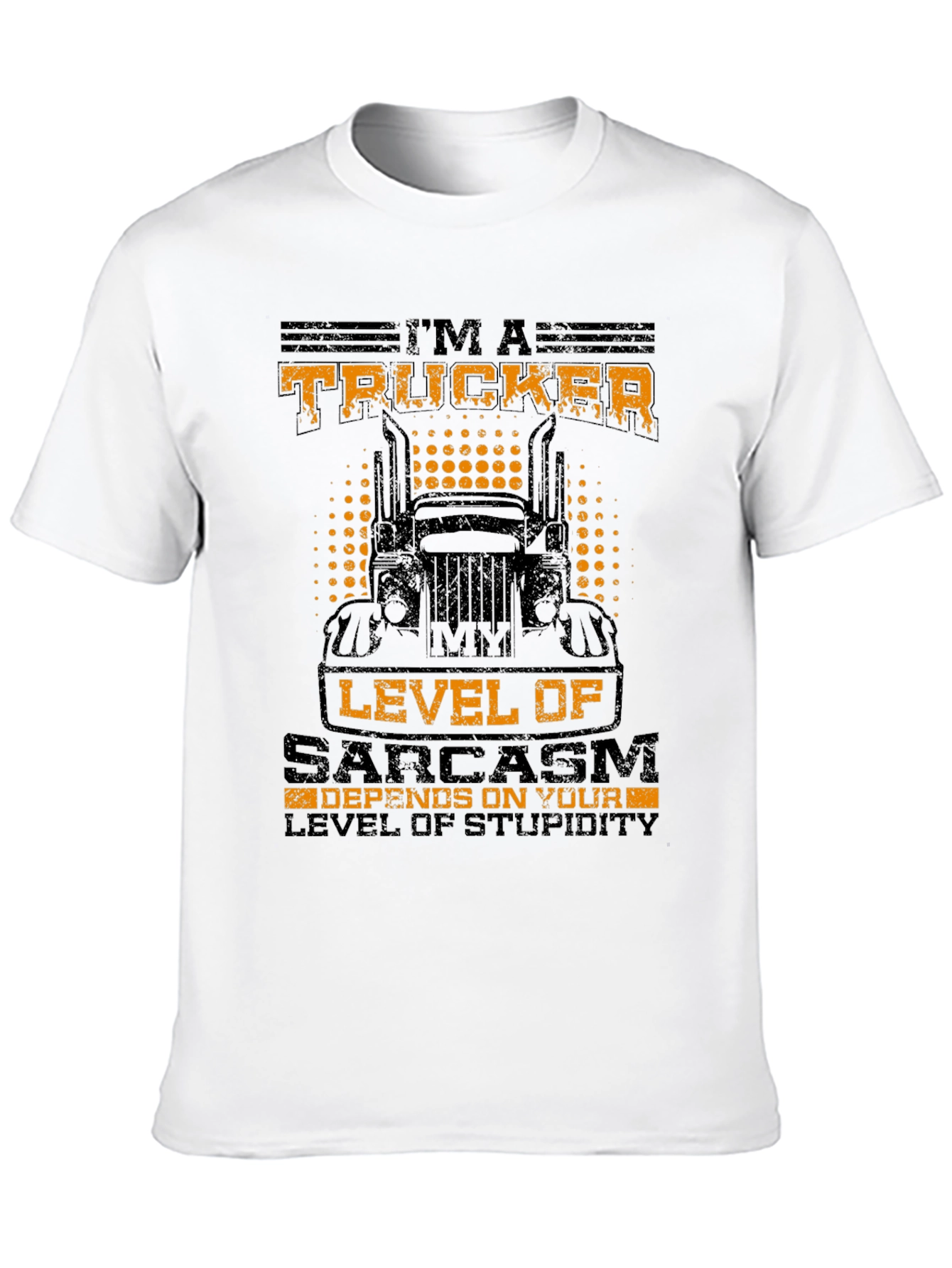 Black Trucker Sarcasm Level T-Shirt view 10