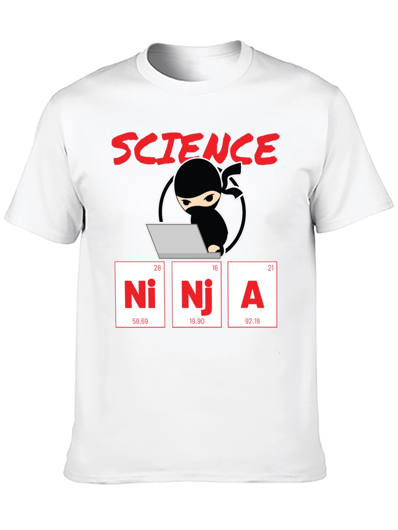 Black Science Ninja Graphic T-Shirt - Geeky Humor Tee view 10