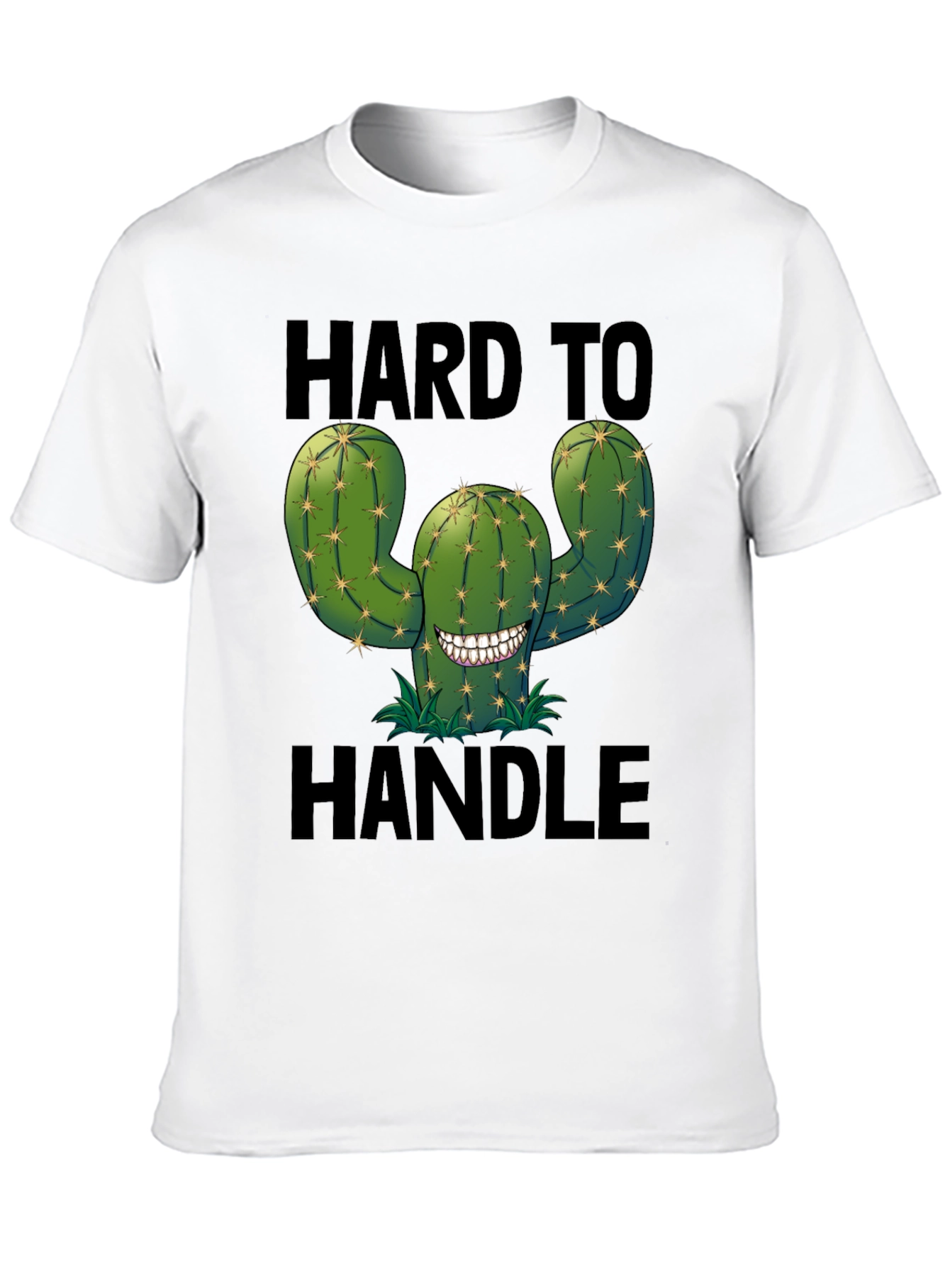 Black Hard to Handle Cactus T-Shirt - Funny Graphic Tee view 10