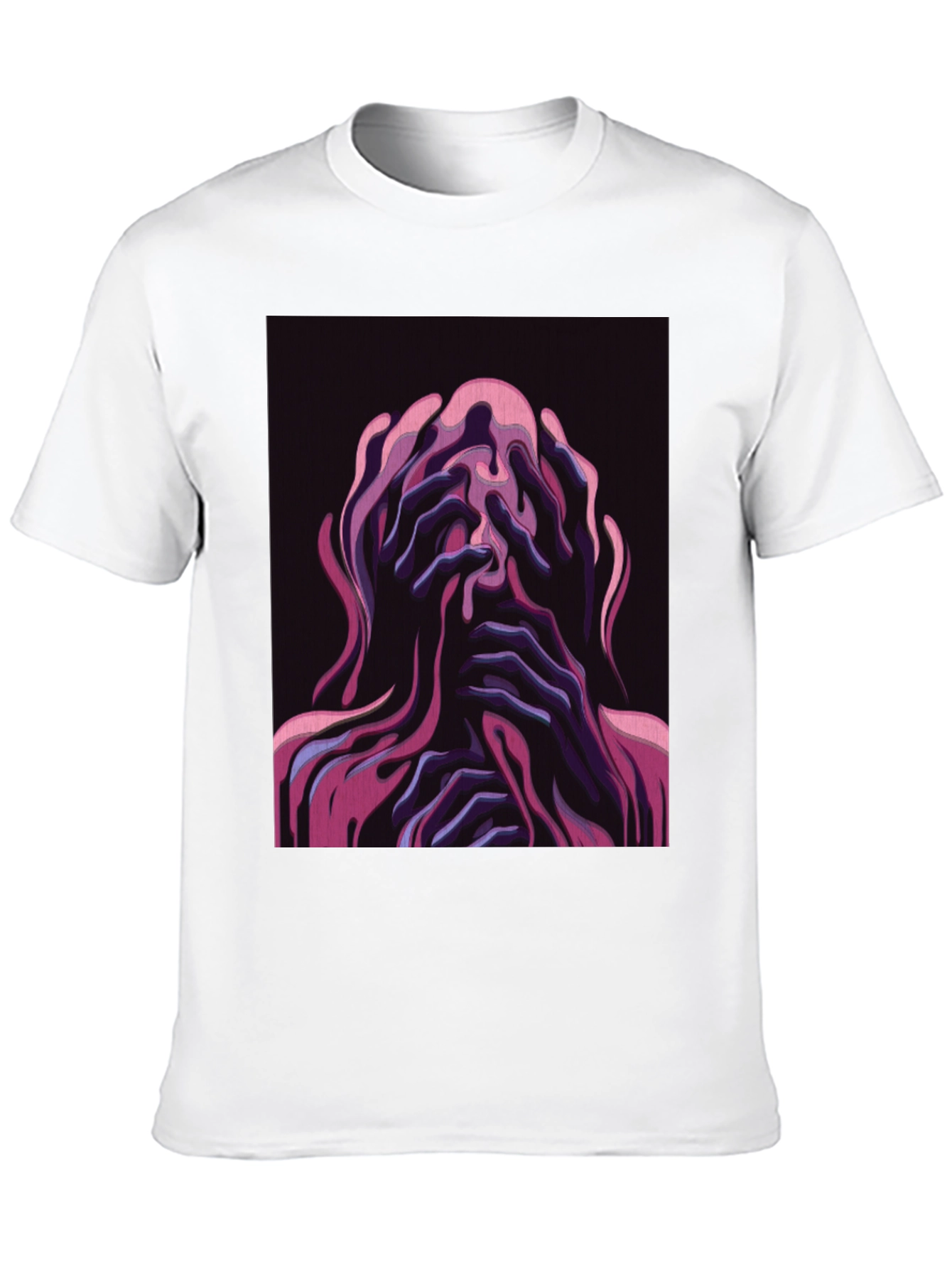 Black Distorted Psychedelic Graphic Tee - Stylish Unisex T-Shirt view 10