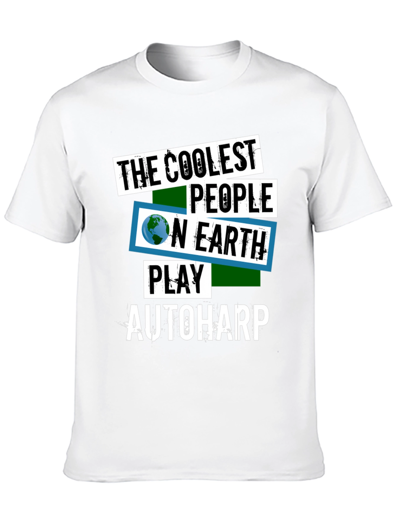 Black Coolest People Autoharp Player T-Shirt view 10