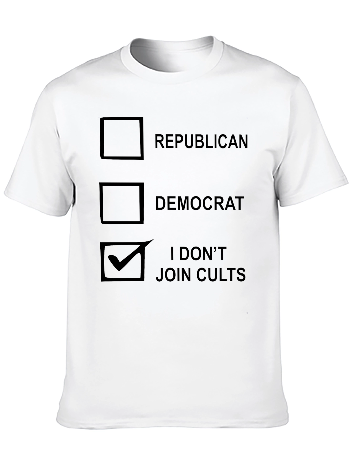 Black Political Humor T-Shirt - I Don't Join Cults view 10
