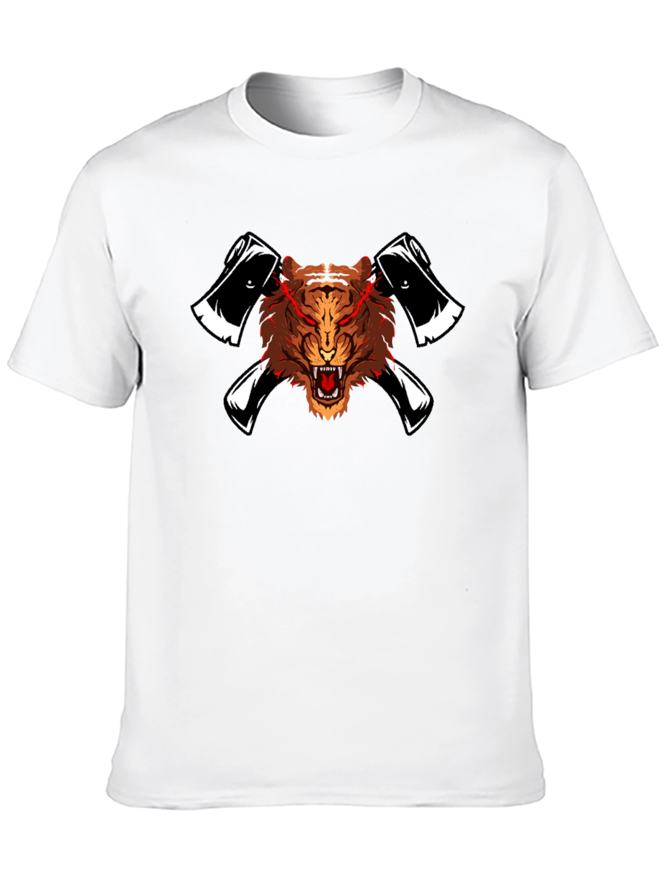 Black Tiger & Axe Graphic T-Shirt view 10
