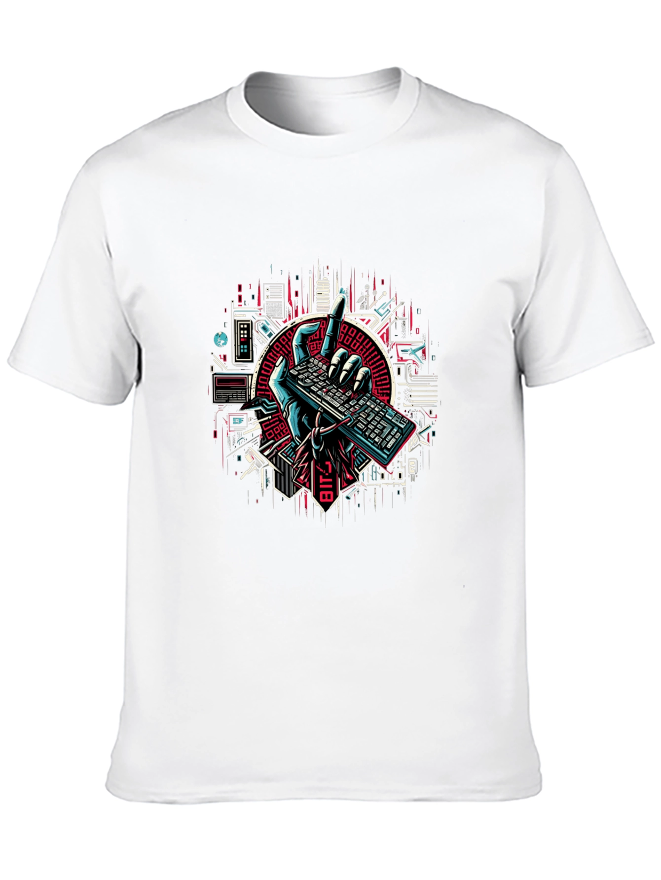 Cyberpunk Keyboard T-Shirt - Coder Style - 10