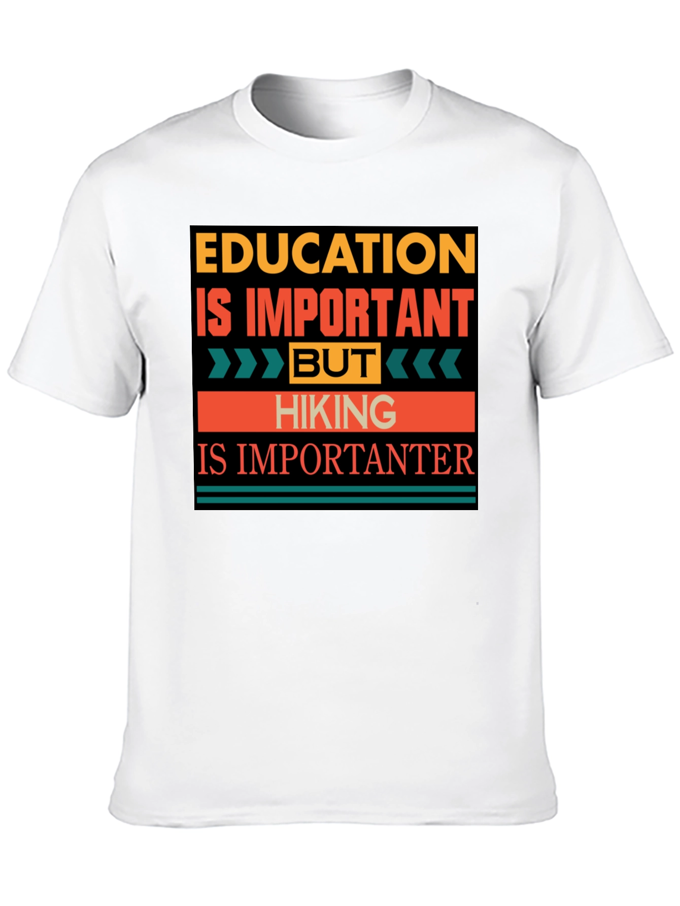 Black Education vs. Hiking Graphic Tee - Hiking is Importanter! view 10