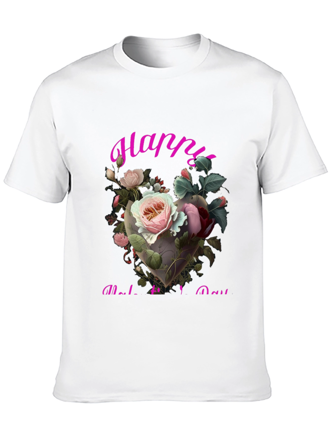 Black Floral Heart Happy Mother's Day T-Shirt view 10