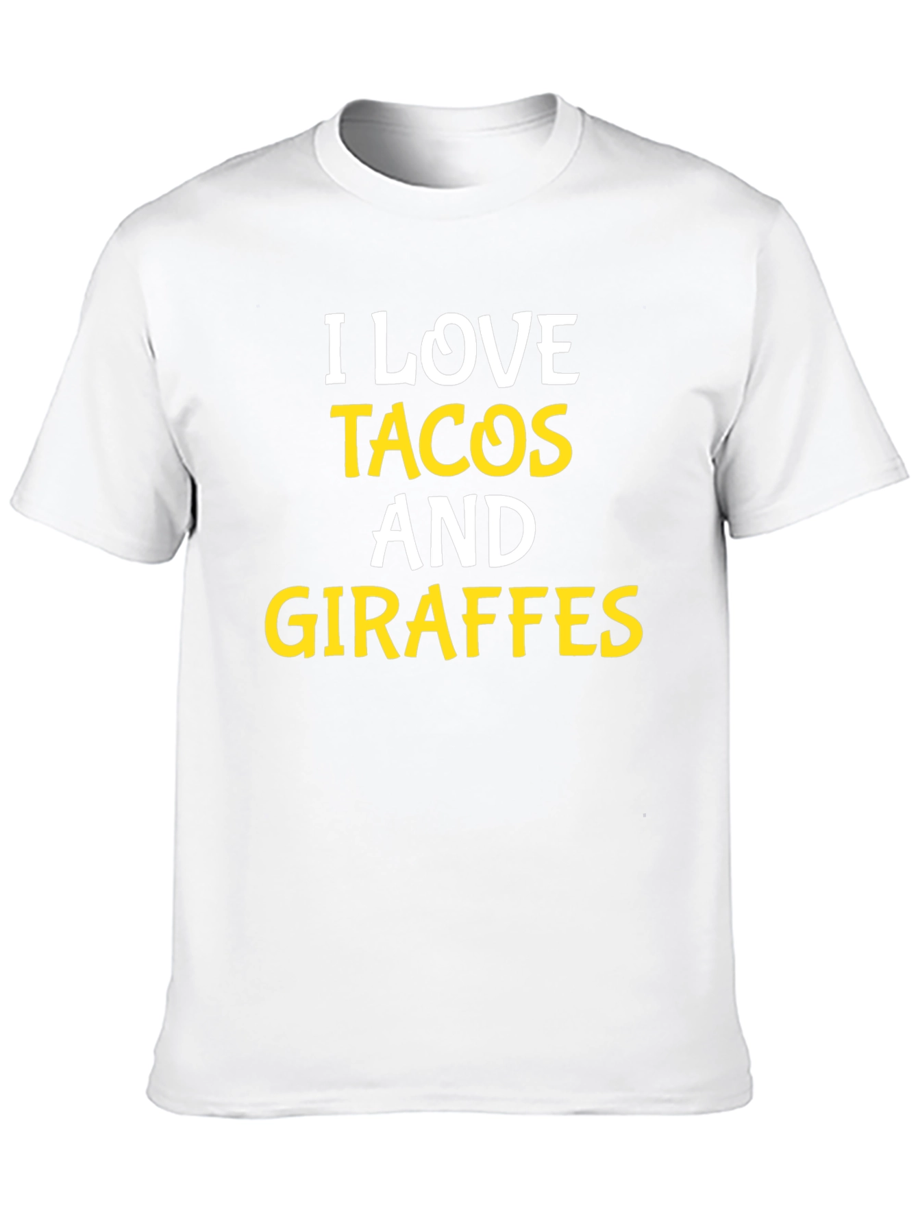 Black I Love Tacos and Giraffes Black Graphic T-Shirt view 10