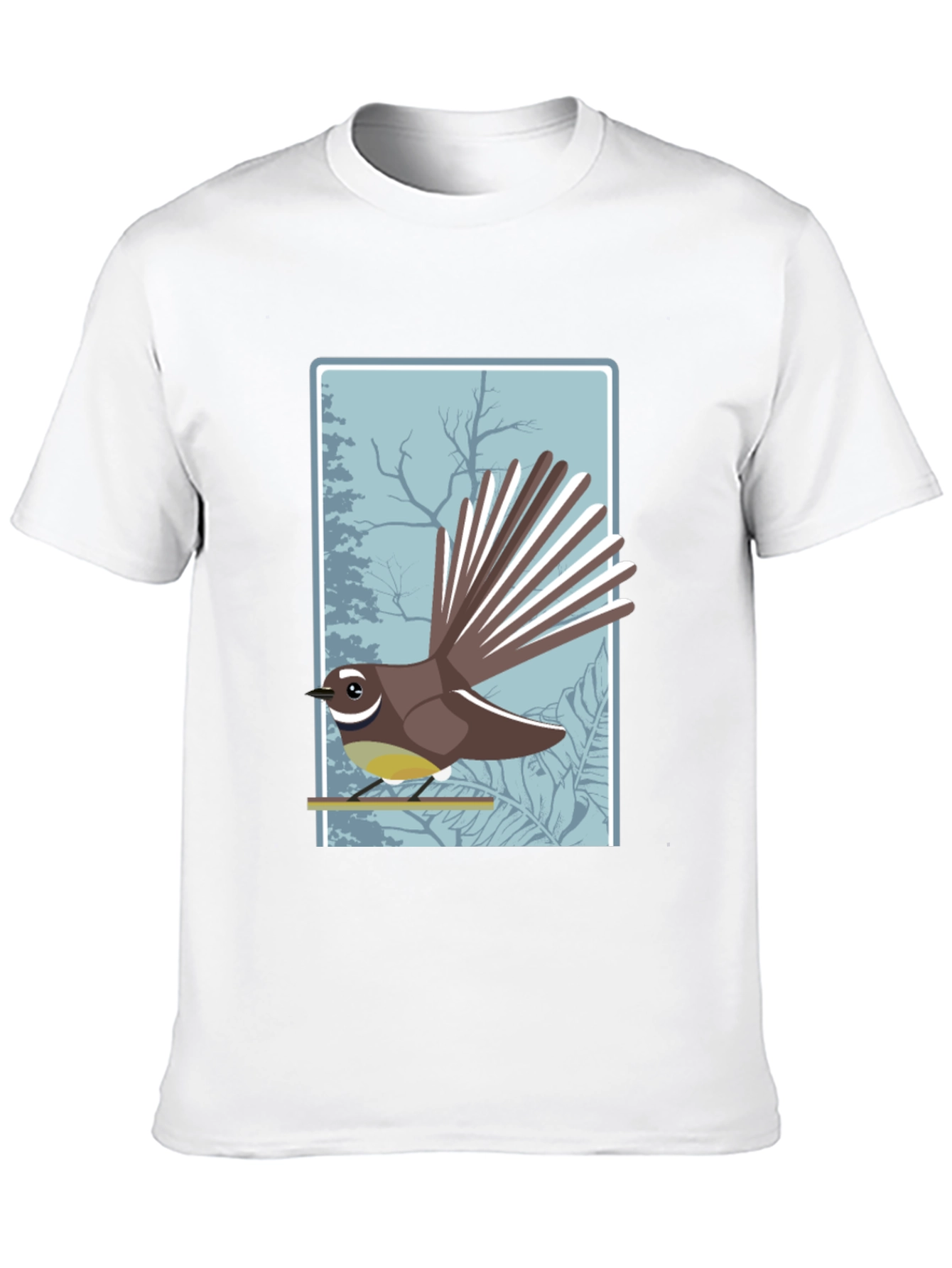 Black Fantail Bird Graphic Tee - Nature Lover Shirt view 10