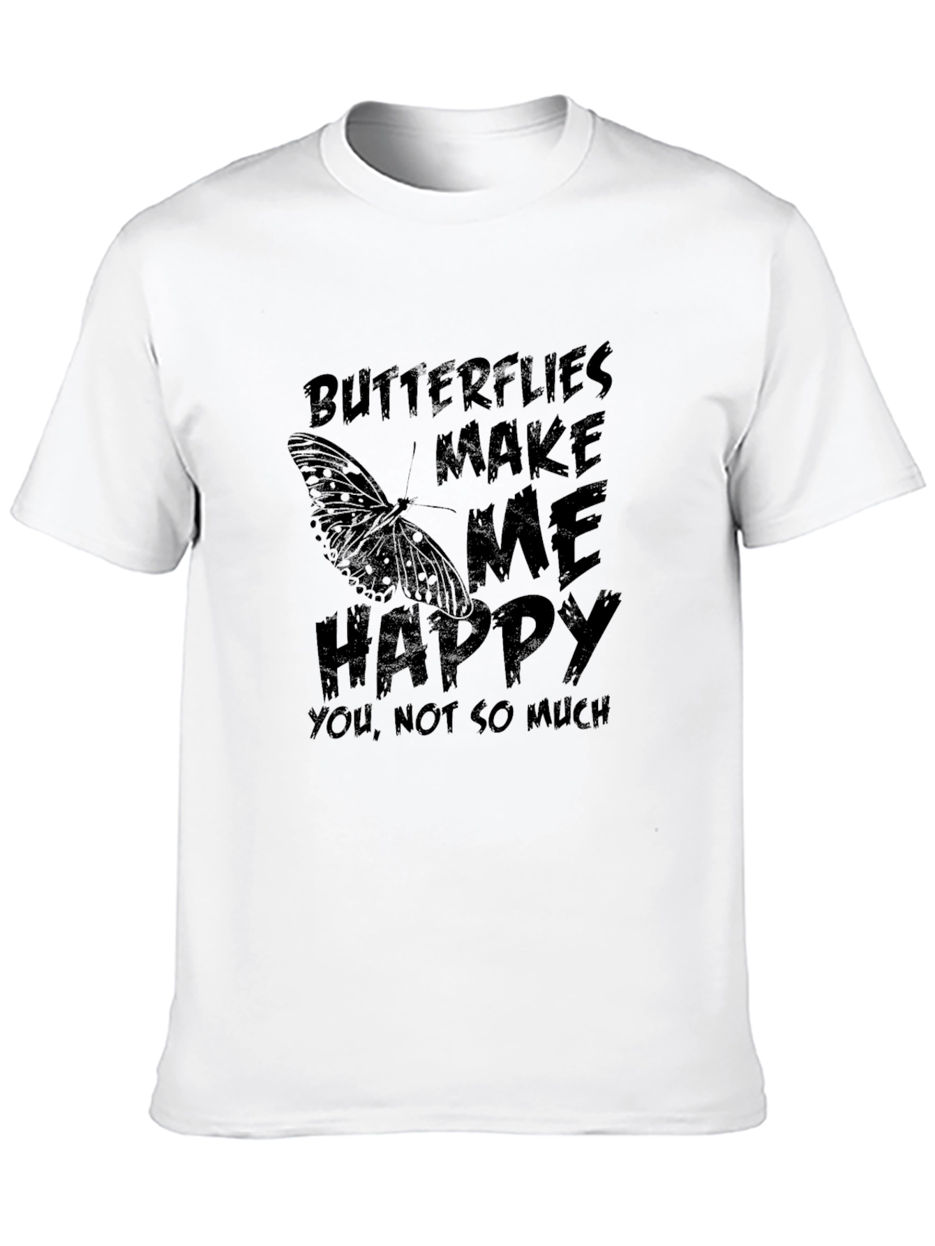 Black Butterfly Graphic Tee - "Butterflies Make Me Happy" view 10