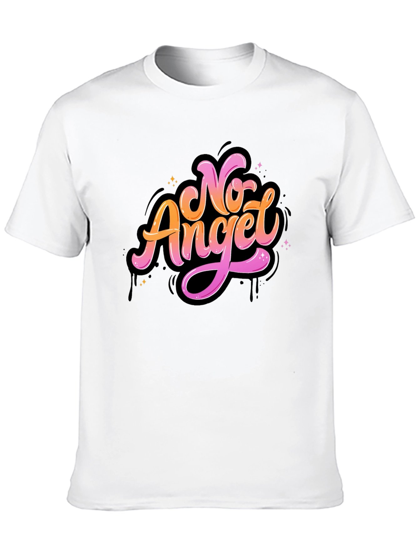 Black No Angel Graphic Tee - Stylish Black T-Shirt view 10