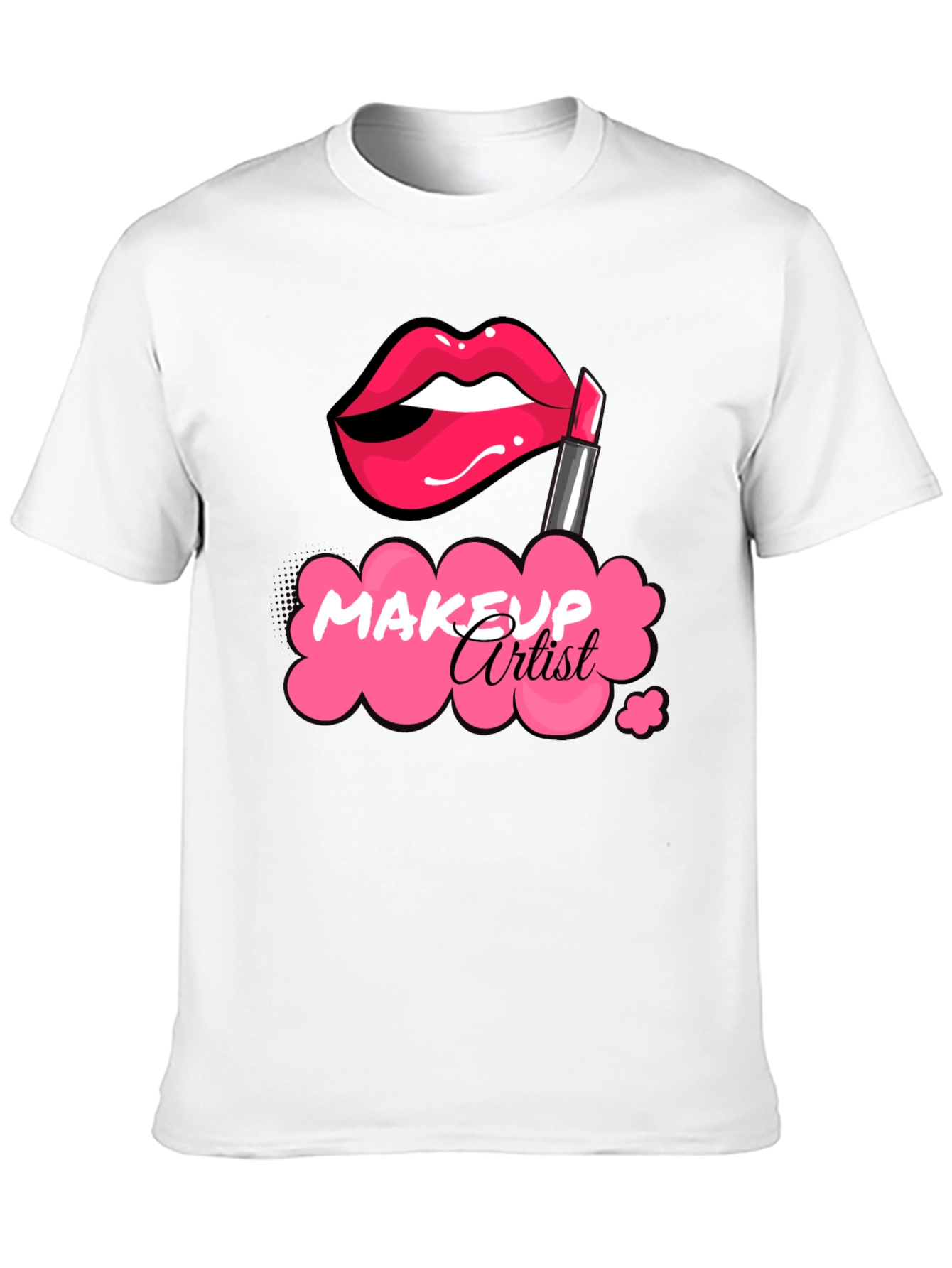 Black Makeup Artist T-Shirt - Lipstick Graphic Tee view 10