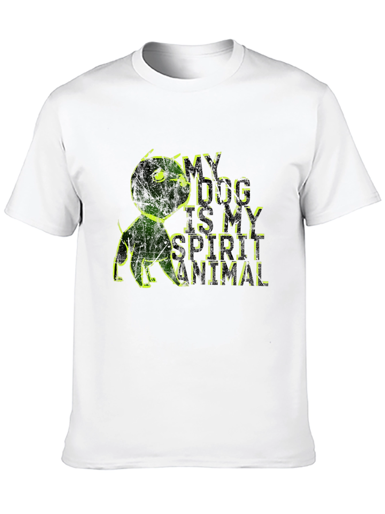 Black My Dog is My Spirit Animal Graphic Tee - Black Cotton Casual Wear view 10