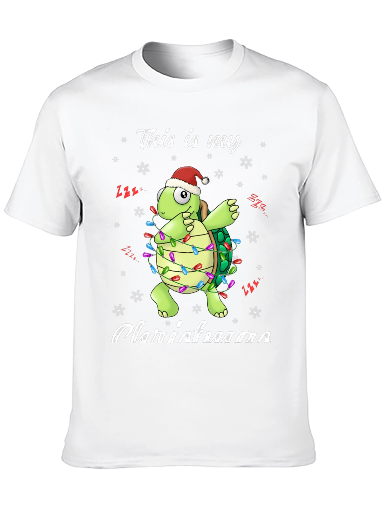Black Festive Turtle Christmas Lights T-Shirt view 10