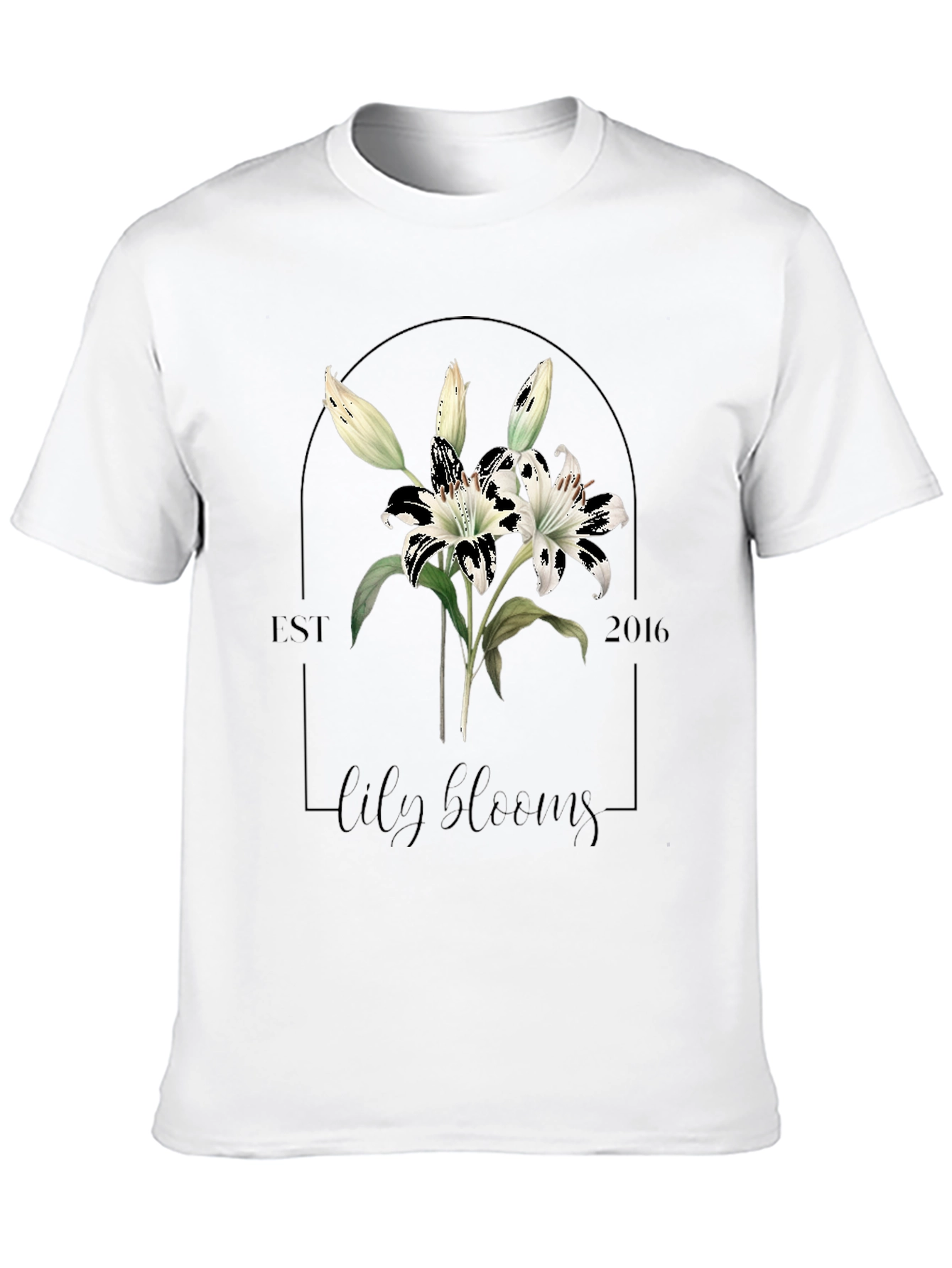 Black Lily Blooms Graphic Tee - Black view 10