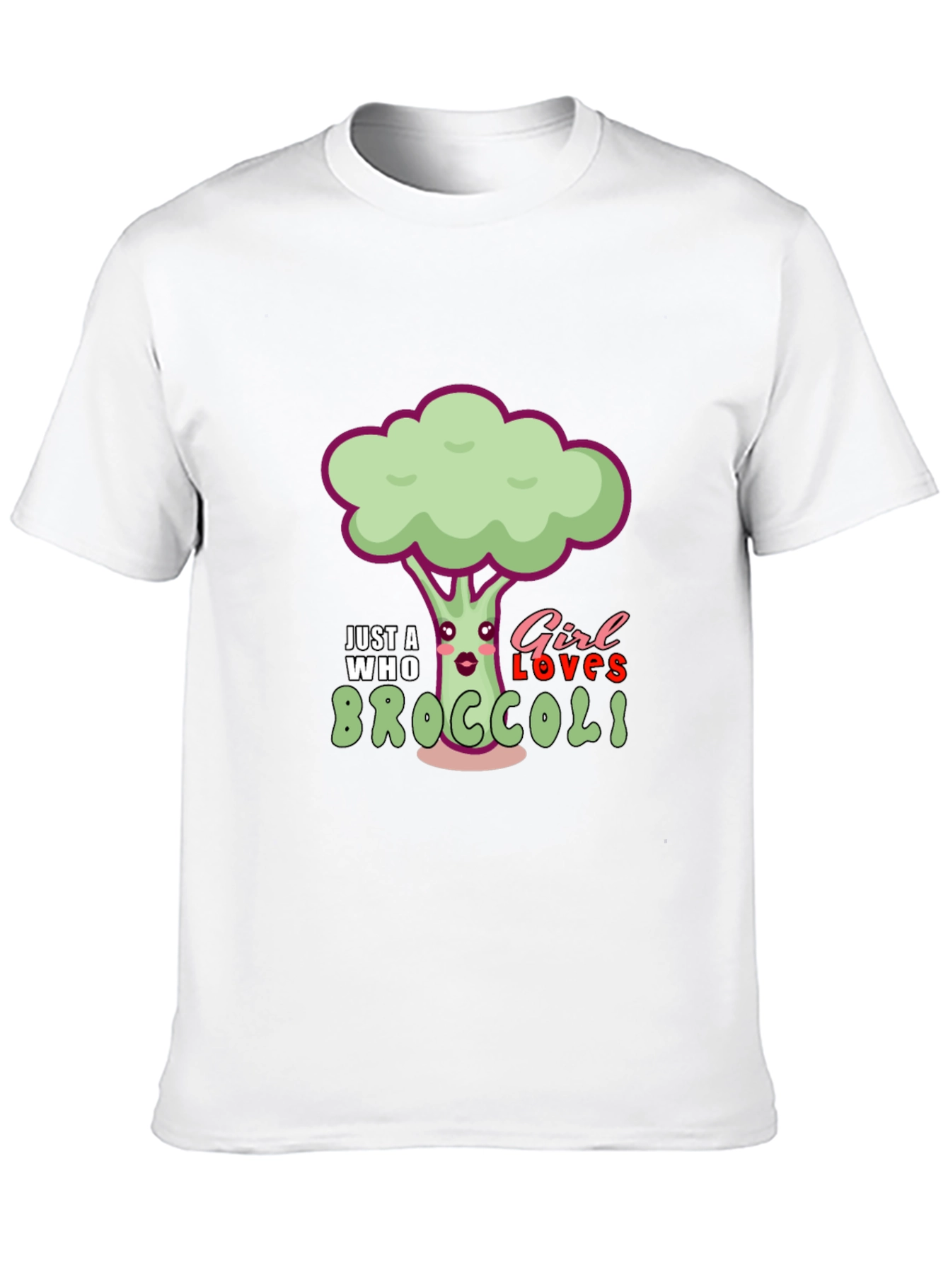 Black Just A Girl Who Loves Broccoli T-Shirt view 10
