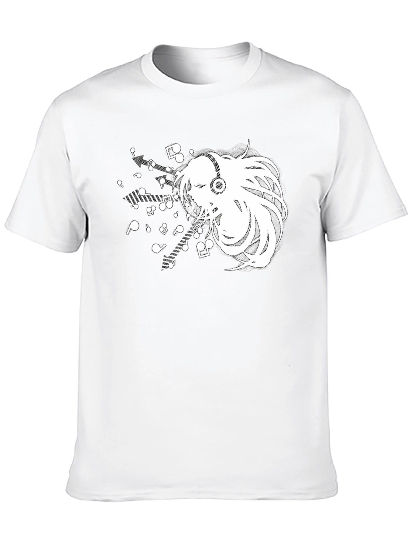 Black Anime Music Lover Black T-Shirt view 10