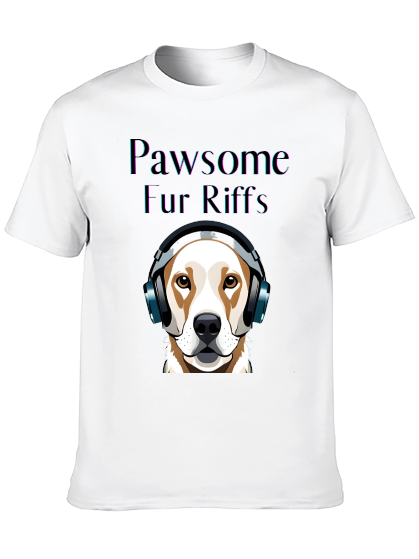 Black Pawsome Fur Riffs T-Shirt: Dog Lover's Music Tee view 10