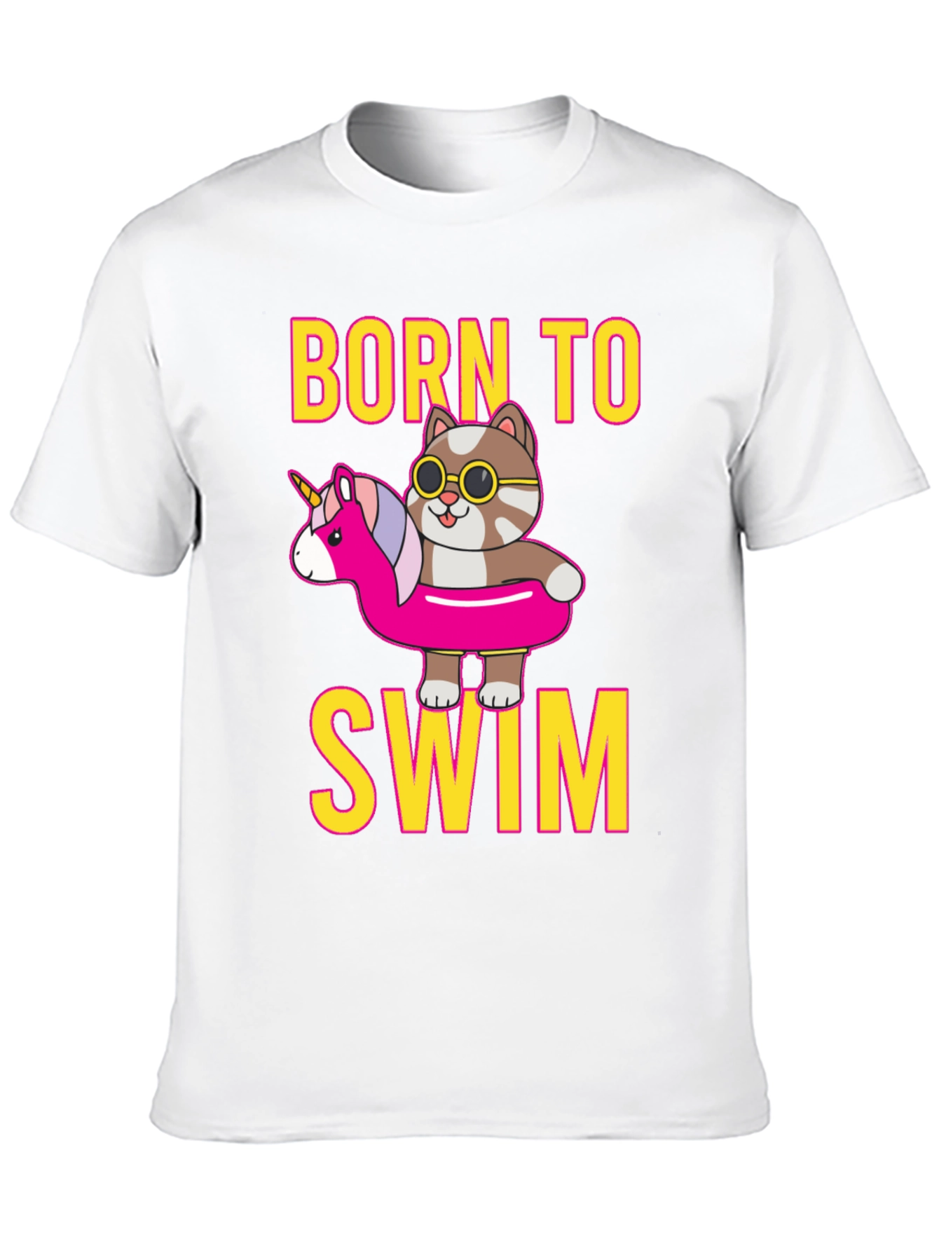 Black Born To Swim Cat T-Shirt  view 10