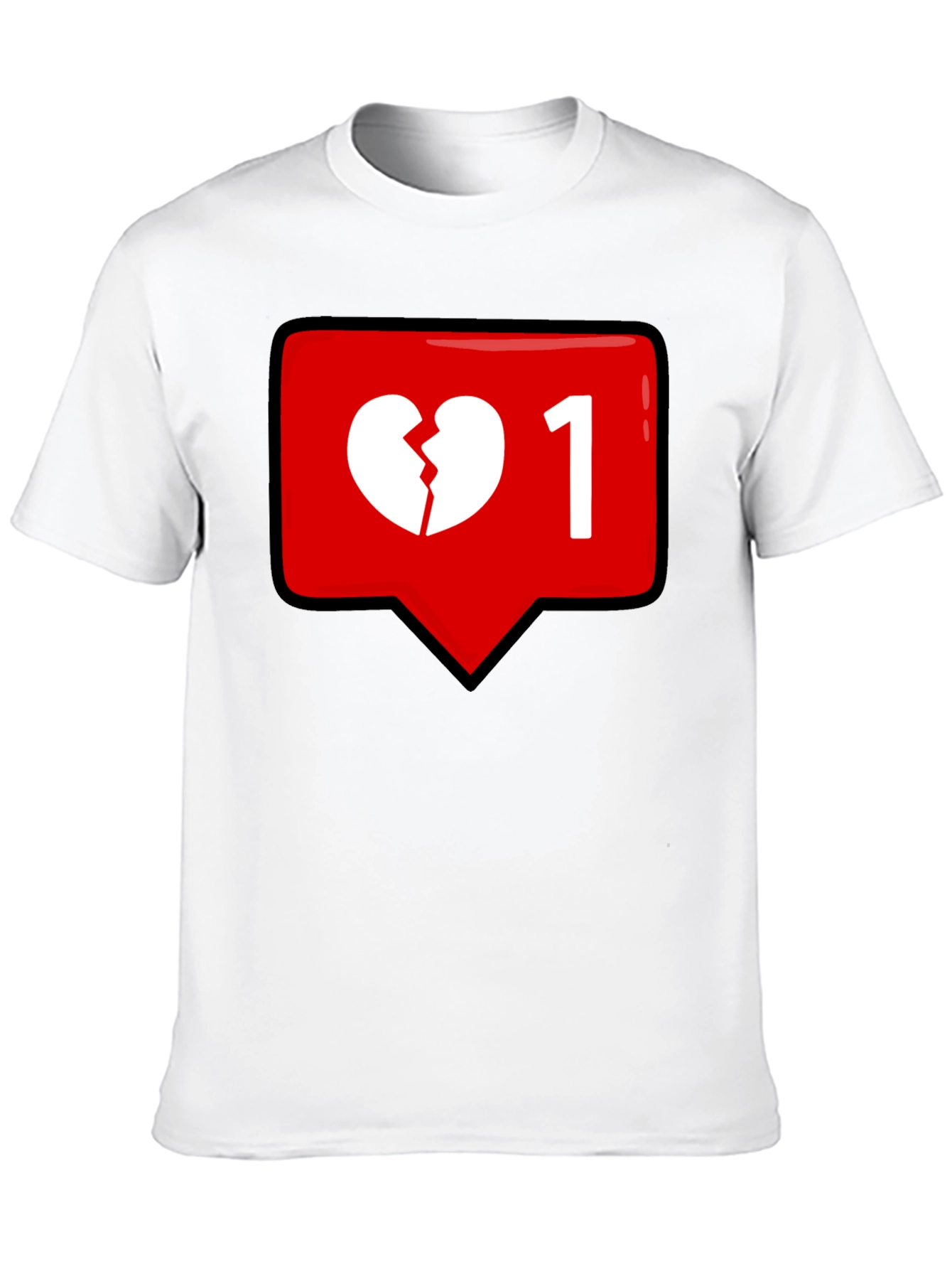 Black Broken Heart Single Like Black T-Shirt view 10