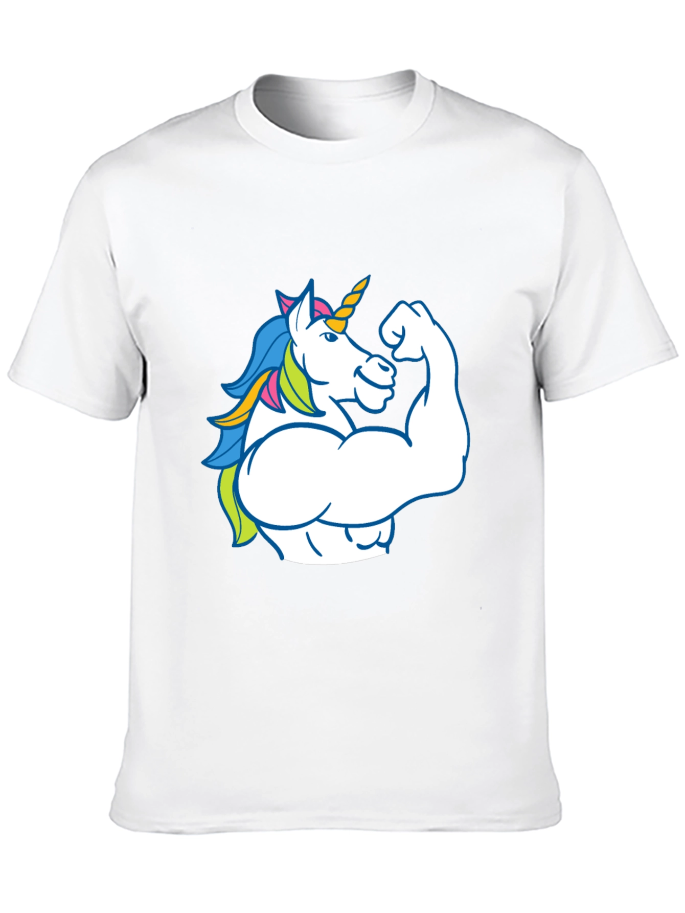 Black Muscle Unicorn Black T-Shirt - Fun Graphic Tee view 10