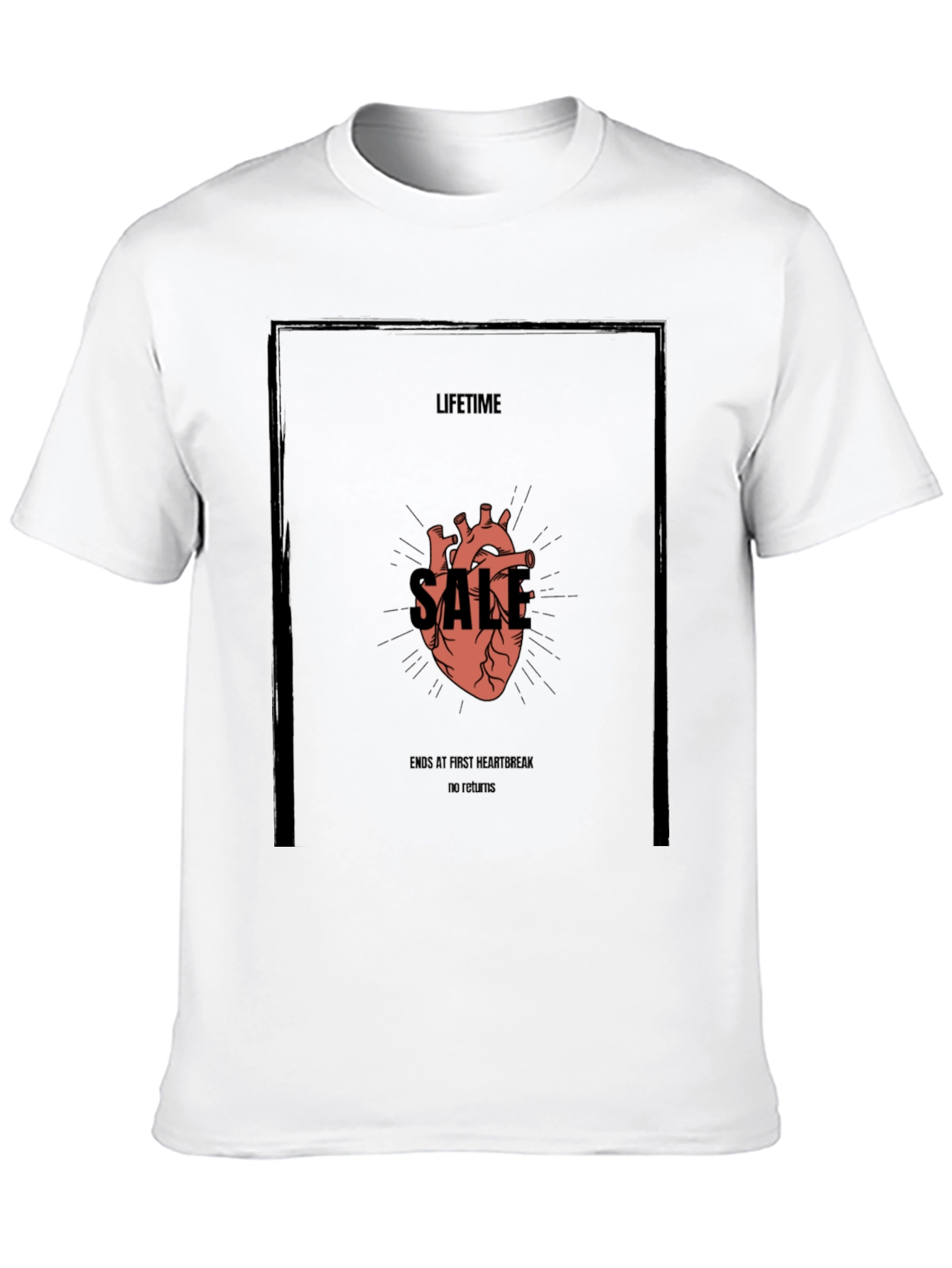 Black Lifetime Sale Heart Graphic Tee view 10