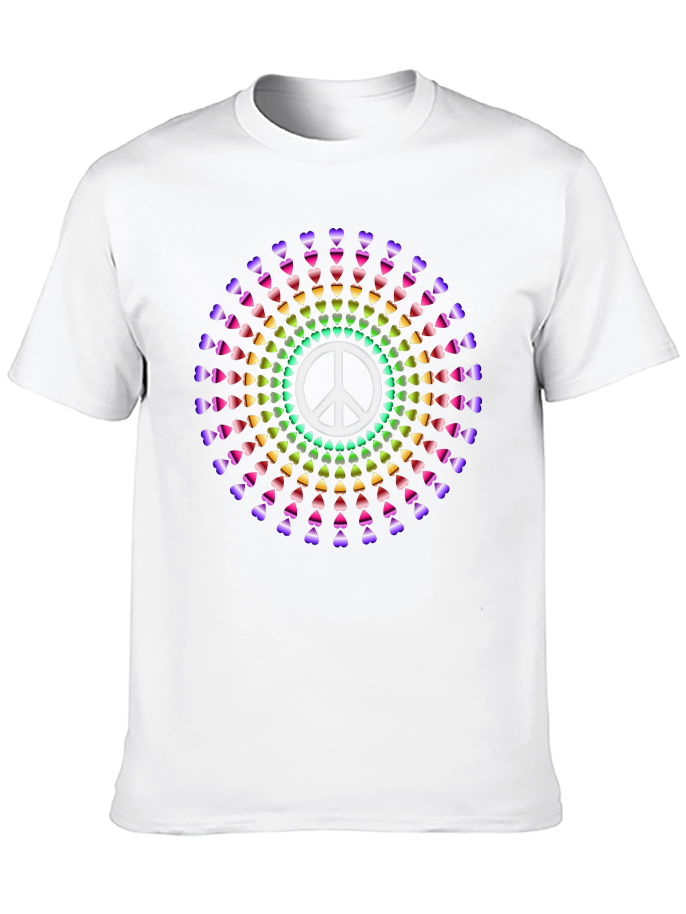 Black Peace Sign Heart Rainbow T-Shirt view 10