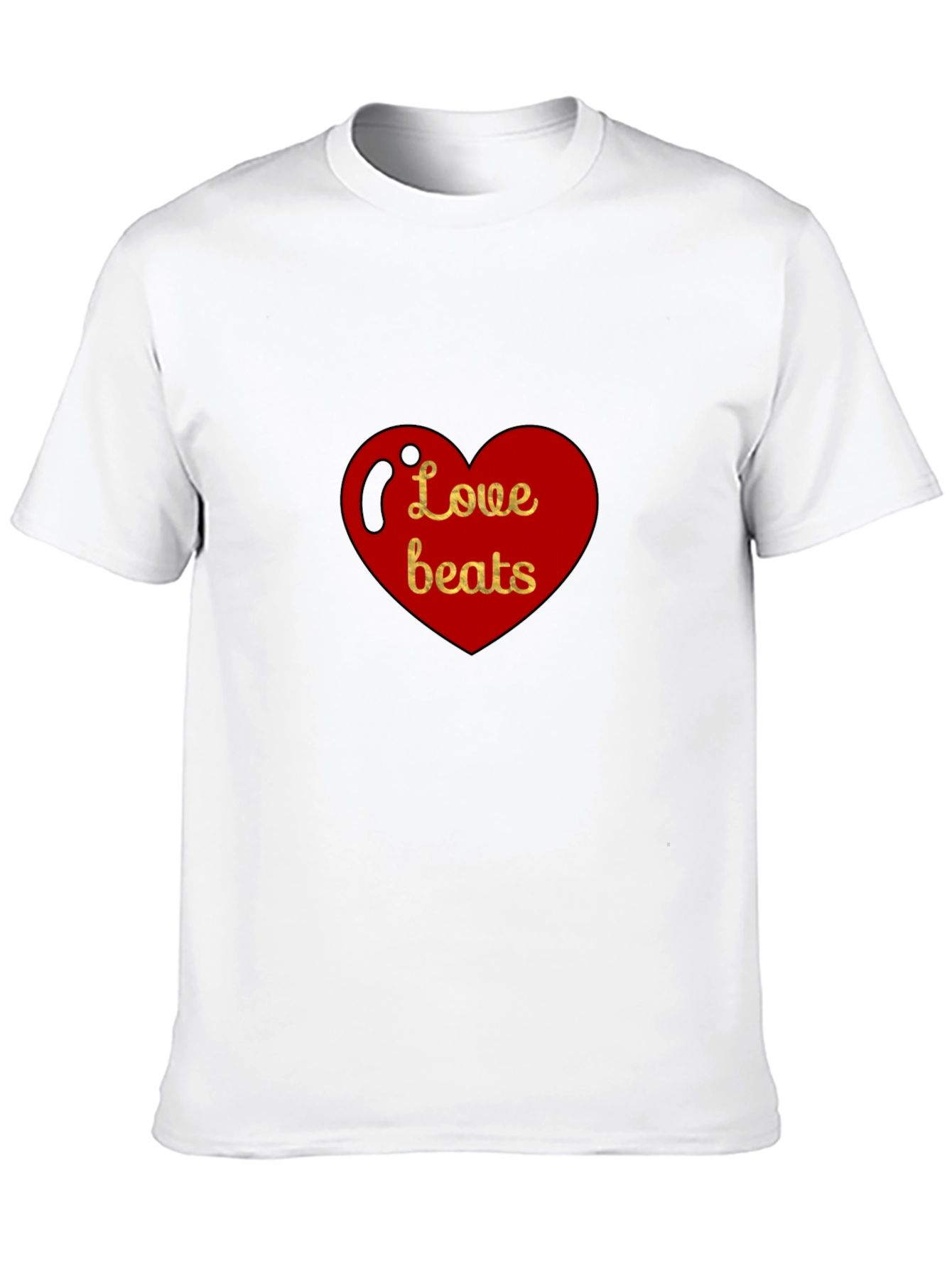Black Love Beats Heart Graphic Black T-Shirt view 10