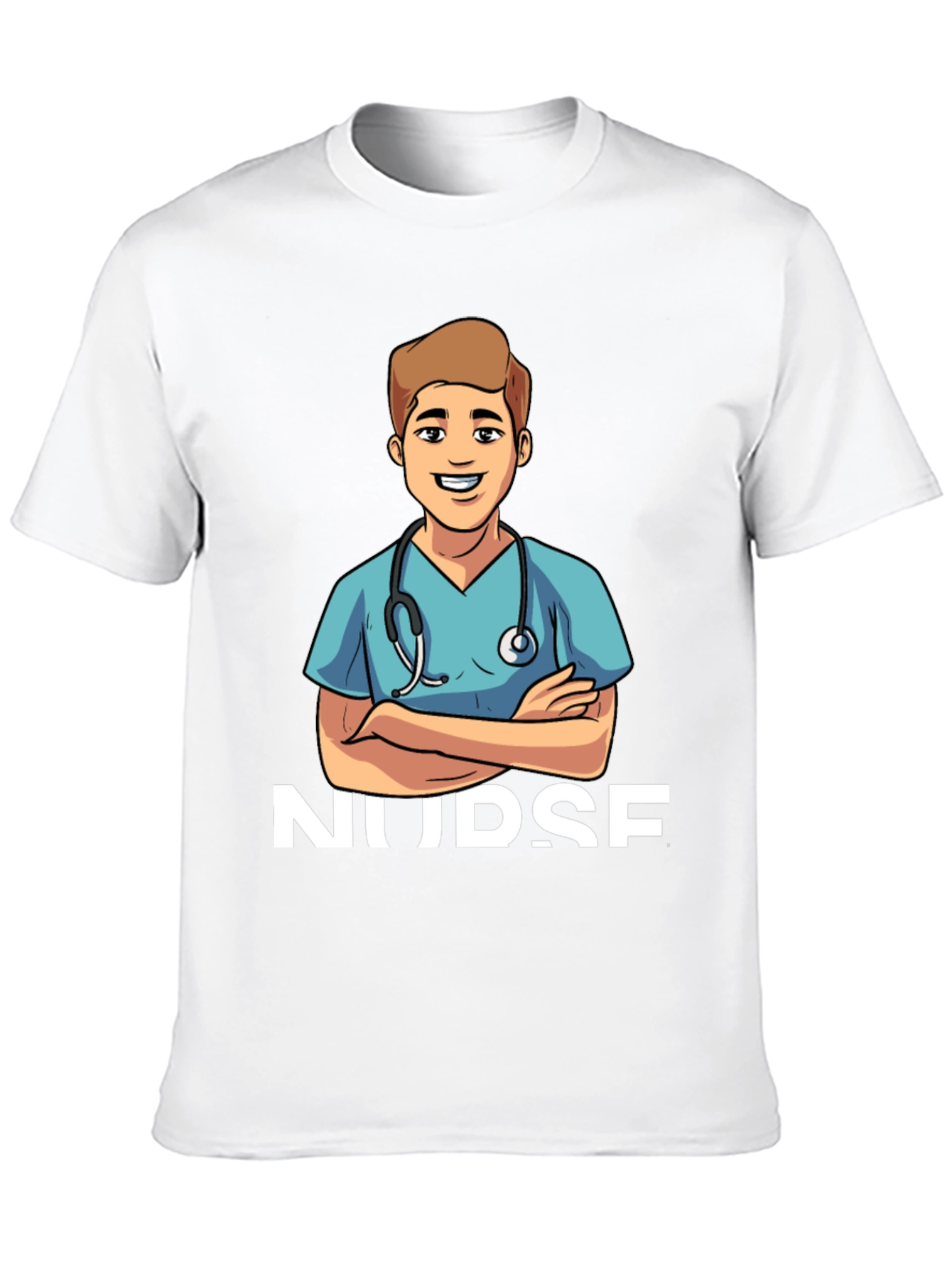 Black Cartoon Nurse T-Shirt - Black Cotton Blend view 10